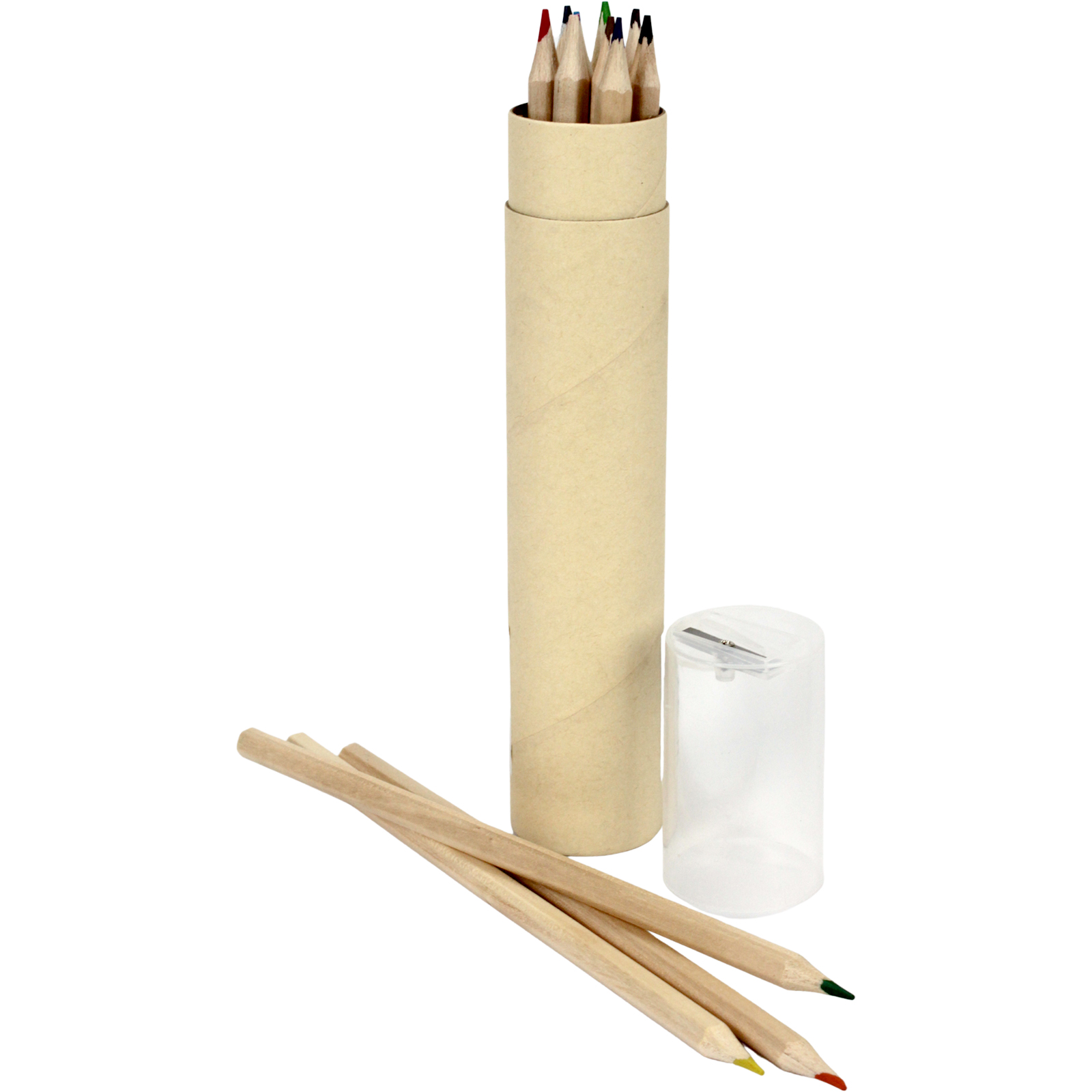 Coloured Pencil Tube With Sharpener (Pack of 12)  