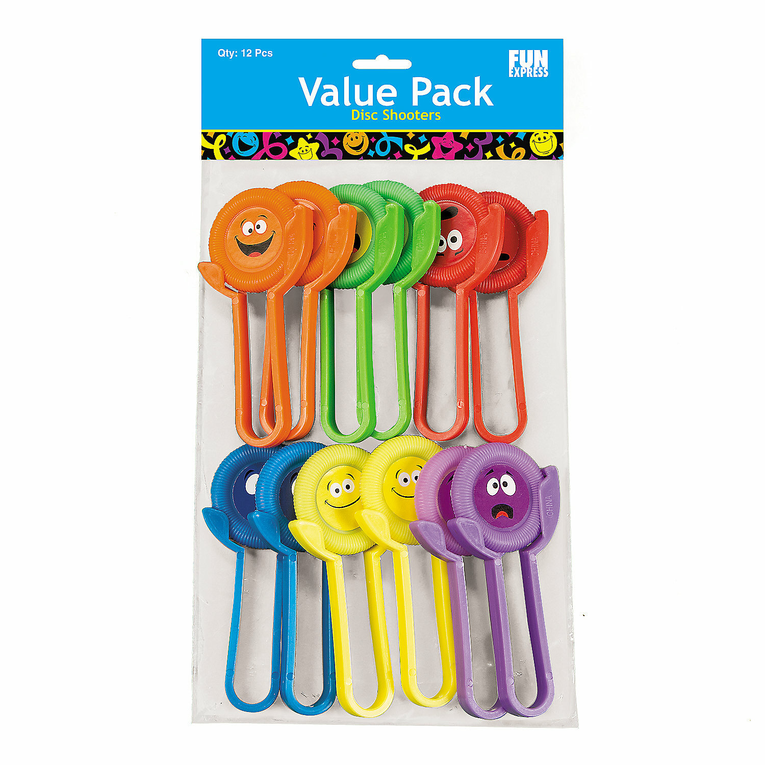 Funny Face Disc Shooters (Pack of 12)