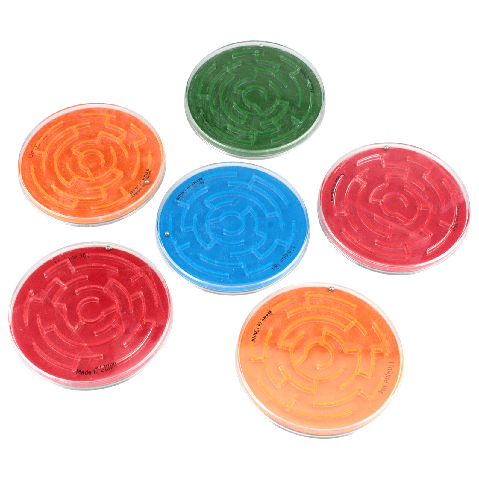 Assorted Coloured Maze Puzzles (Pack of 6) 