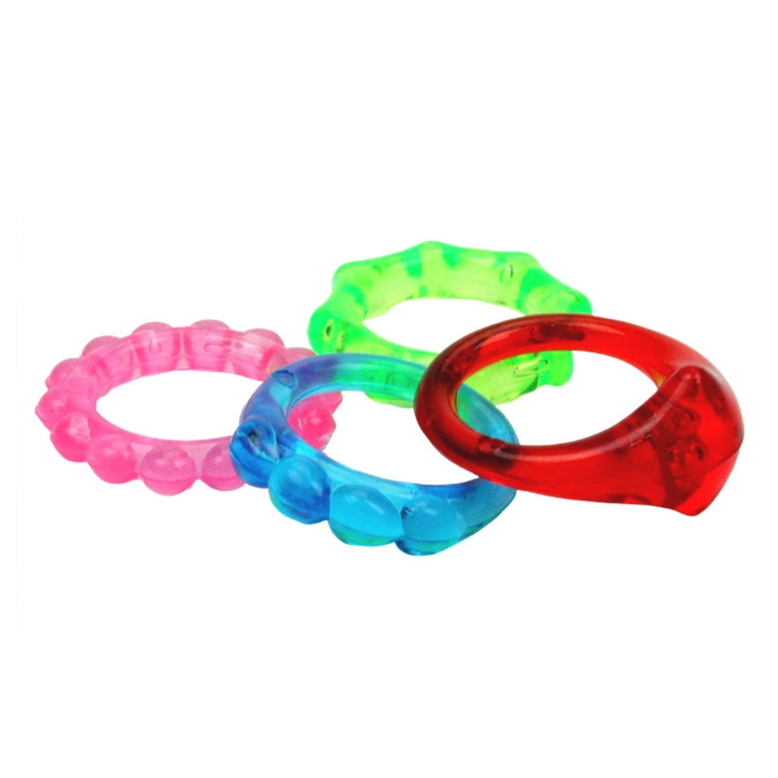 Plastic Coloured Gem Rings (Pack of 72)