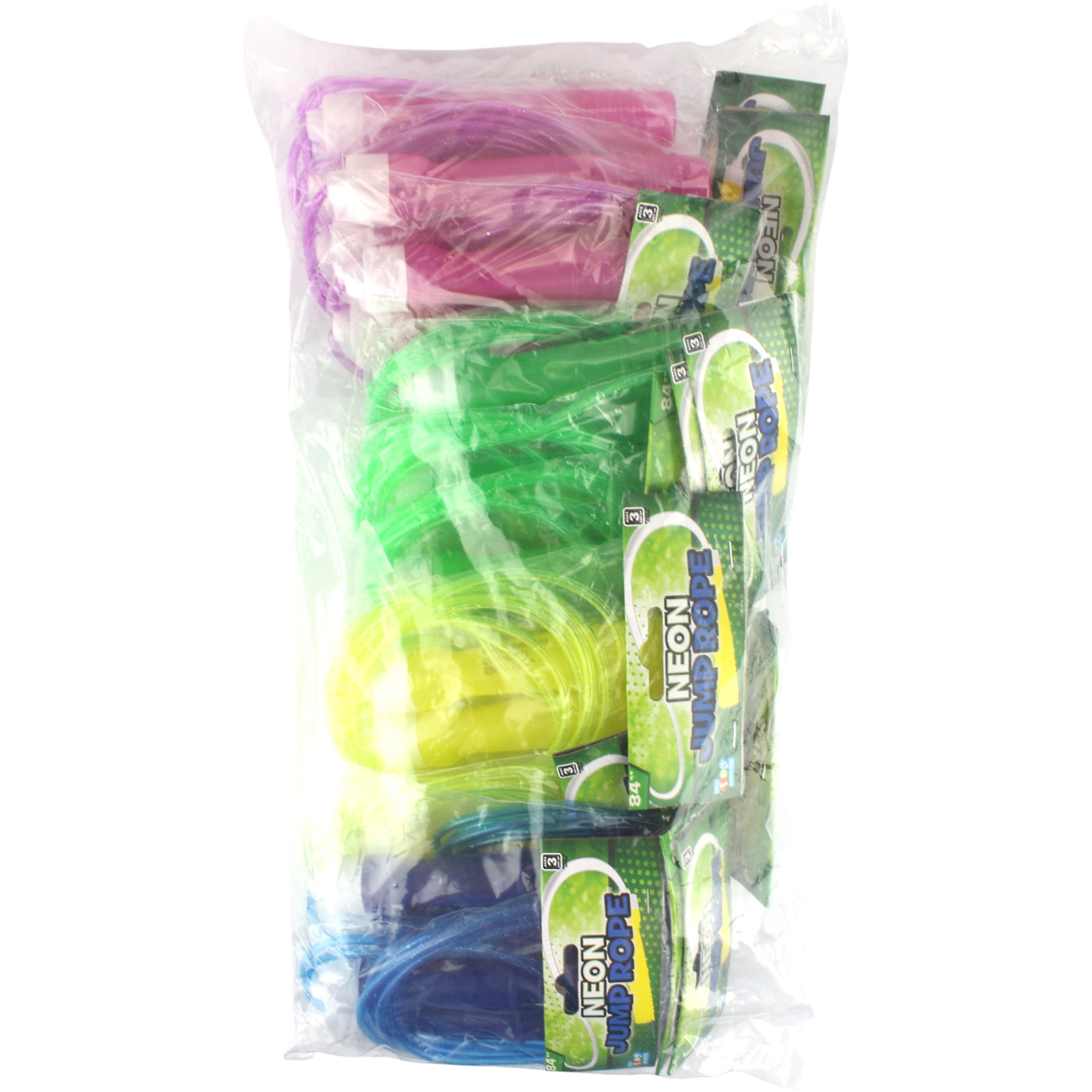Neon Glitter Skipping Ropes (Pack of 12) | Party Bag Fillers | Favours