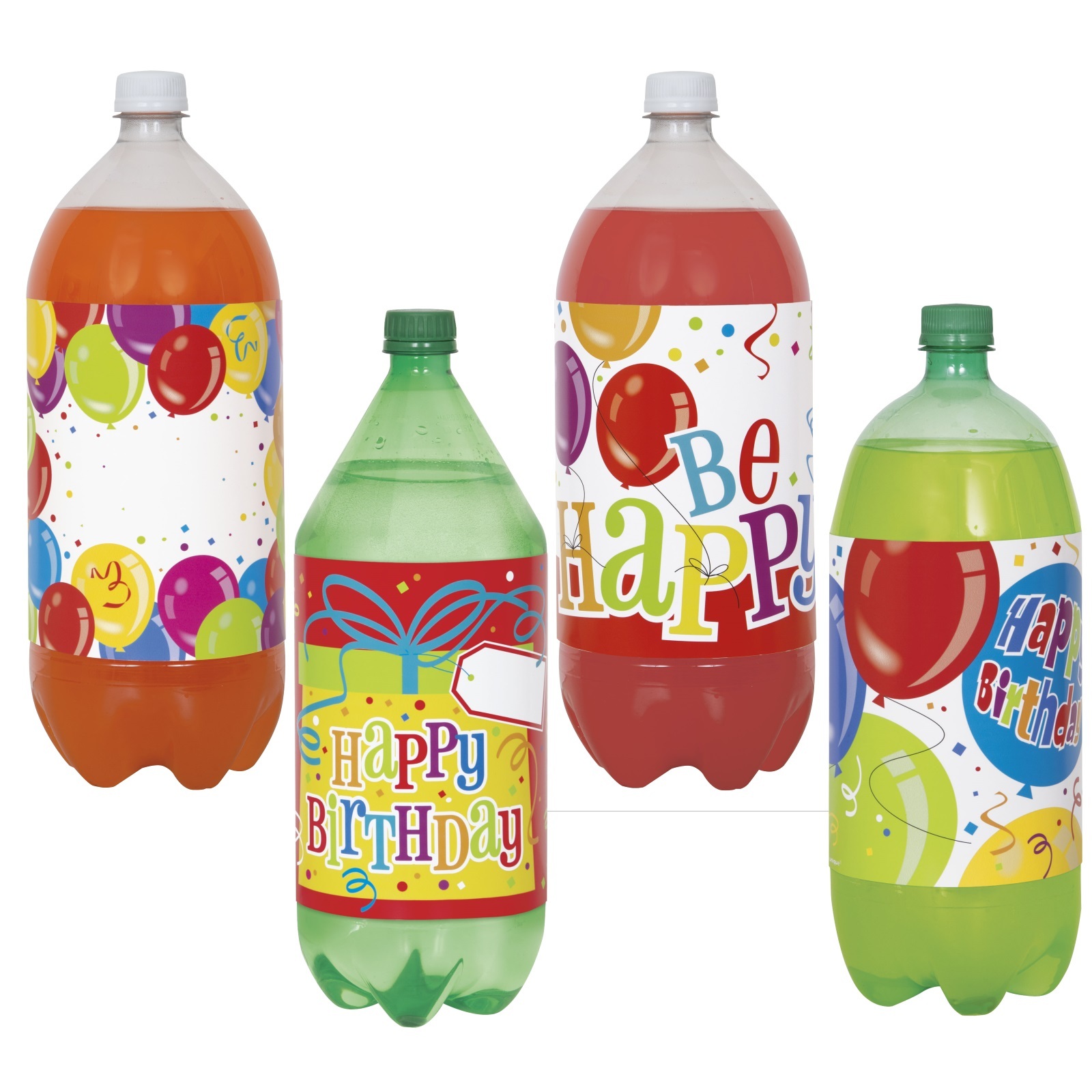 Happy Birthday Soda Bottle Labels (Pack of 4)