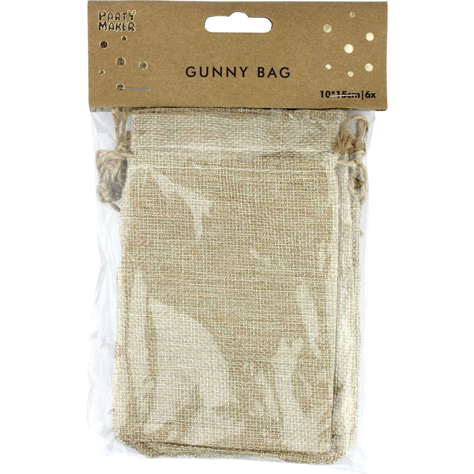 Hessian Bags 10cm x 15cm (Pack of 6) Party Bags Favours and Gifts