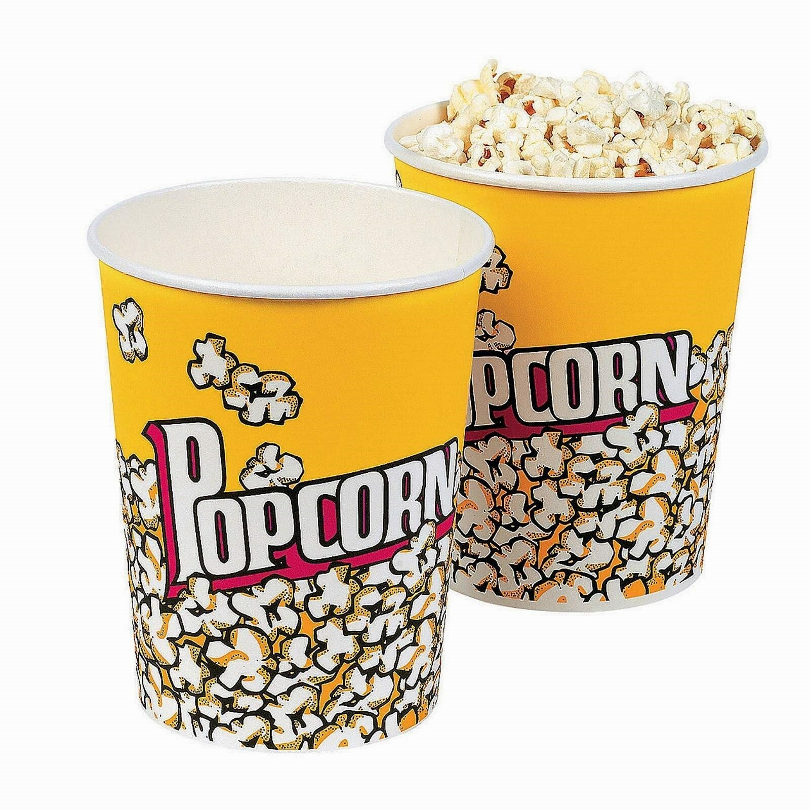 Yellow Popcorn Cups (Pack of 12)
