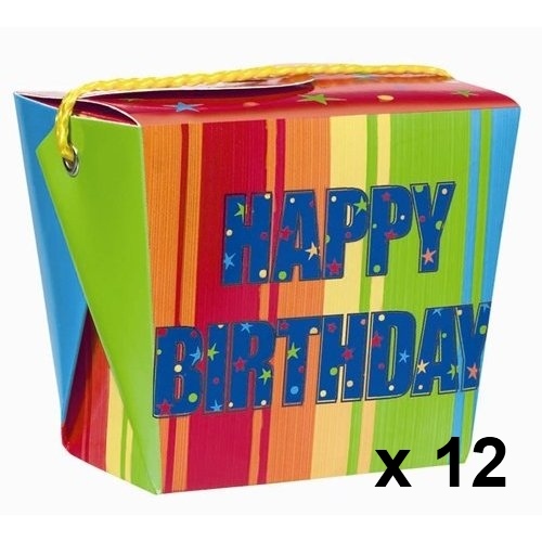 Happy Birthday Lolly/Treat Boxes (Pack of 12)