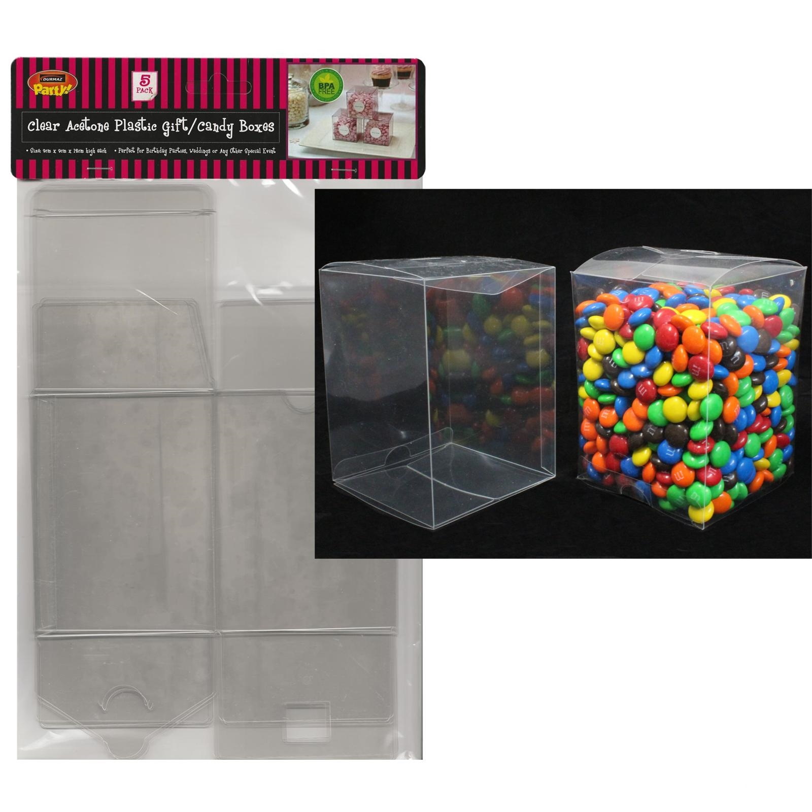 Clear Plastic Favour Boxes (Pack of 5)