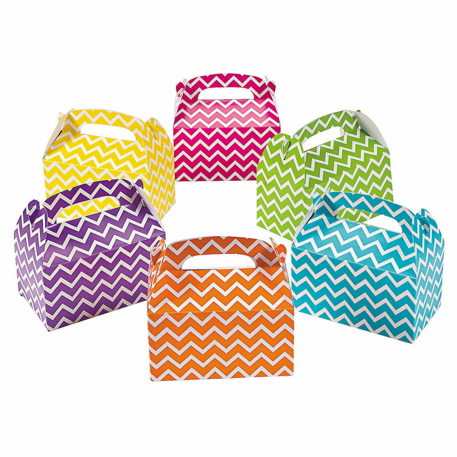 Coloured Chevron Lolly/Treat Boxes (Pack of 12)