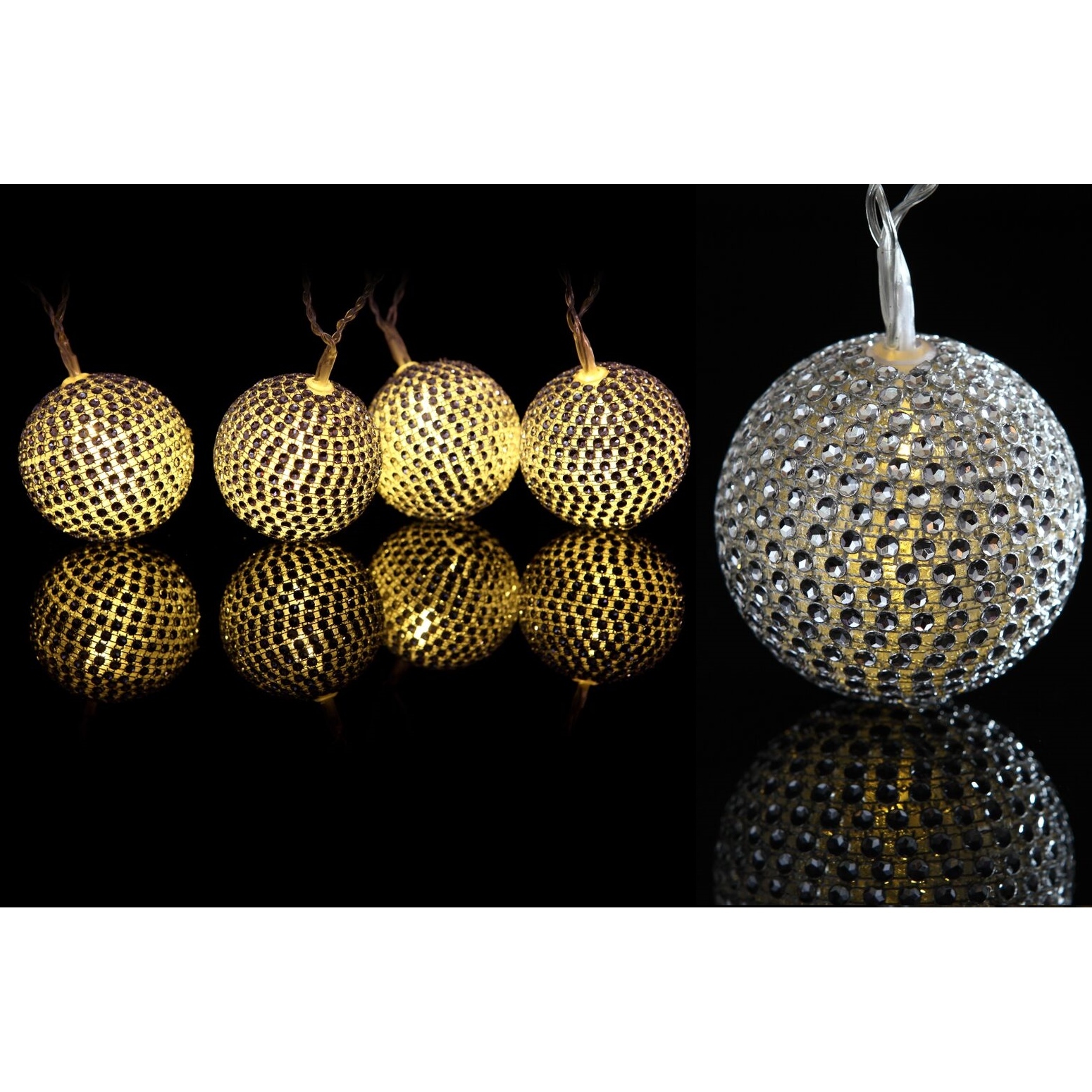 Rhinestone Ball LED String Lights