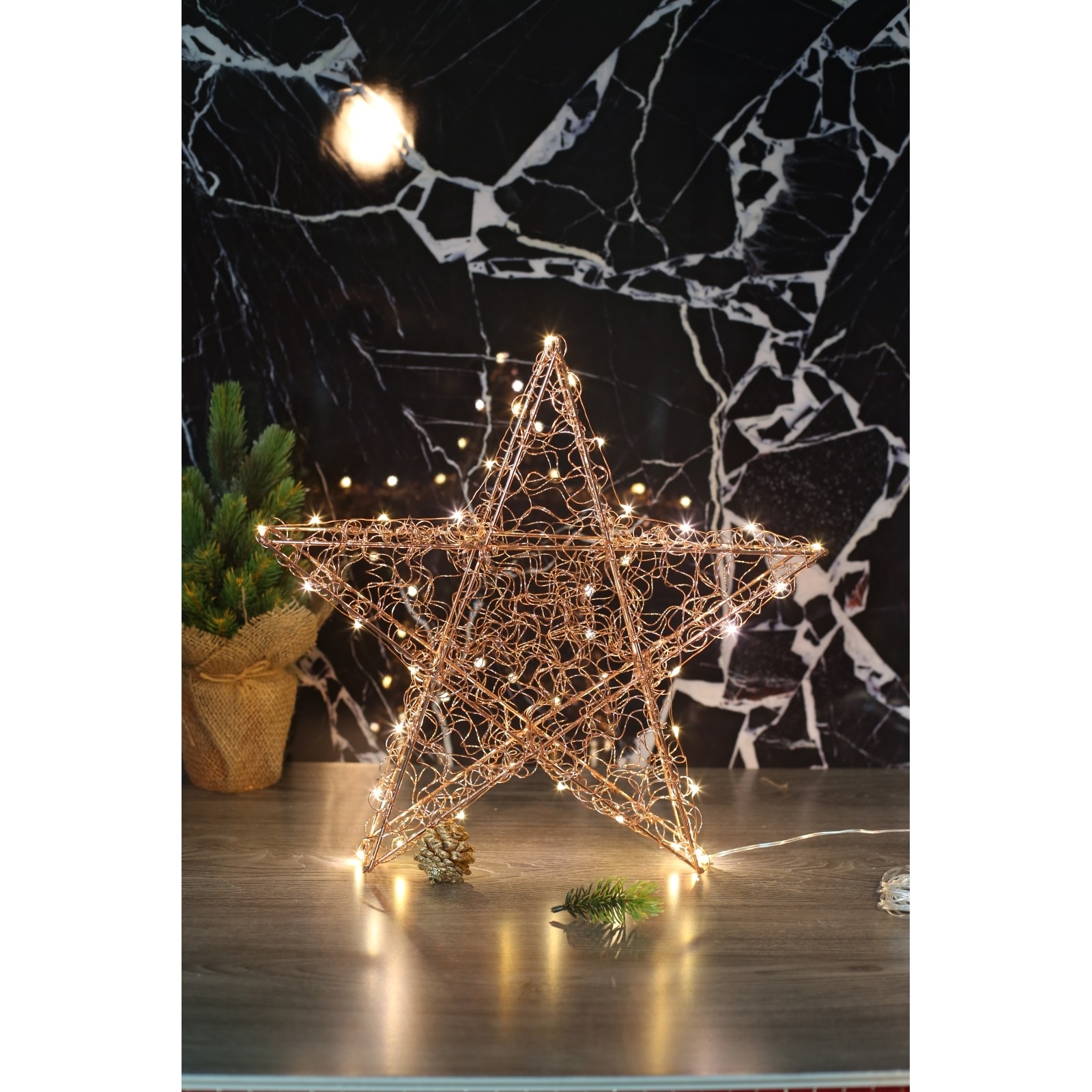 Rose Gold Wire Star Light