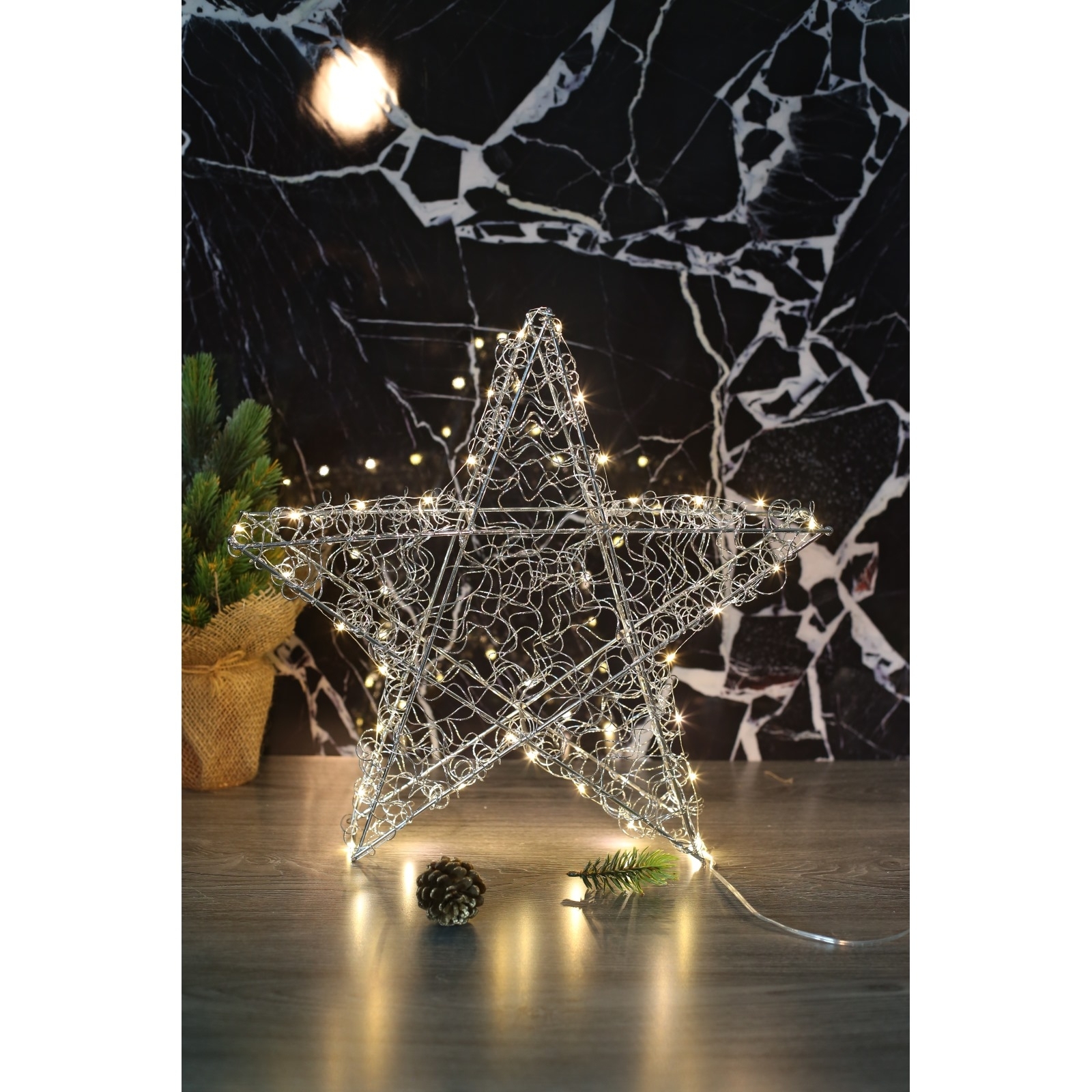 Silver Wire Star Light