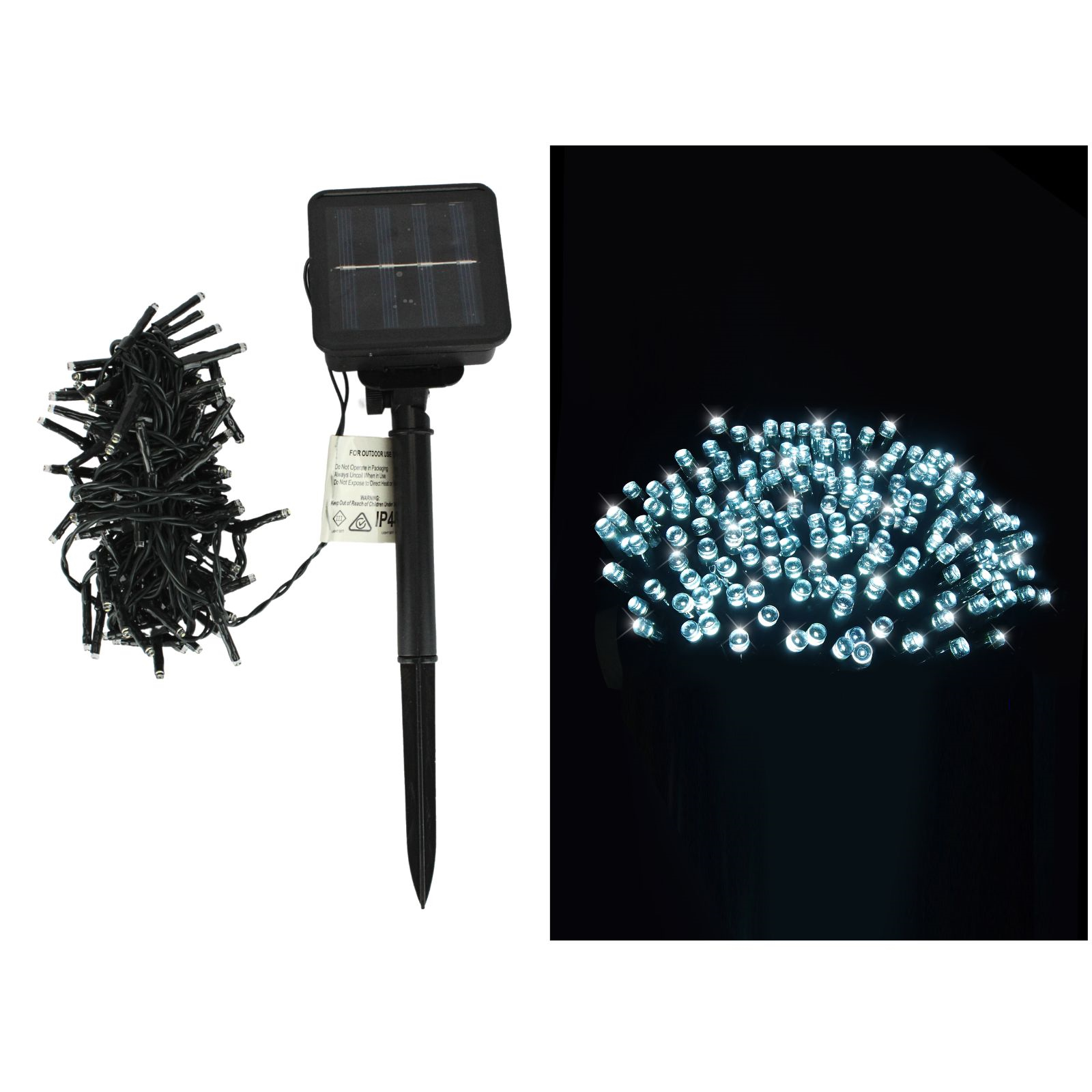 100 Cool White LED 2 Function Solar Fairy Lights 4.95m