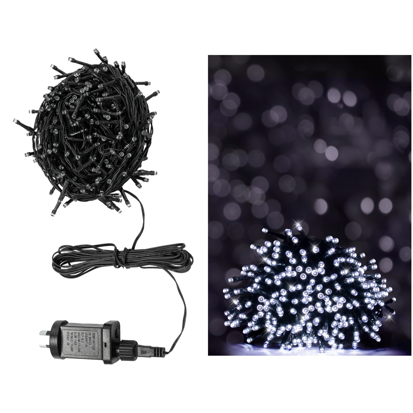120 Cool White LED 7 Function Fairy Lights 5.95m 
