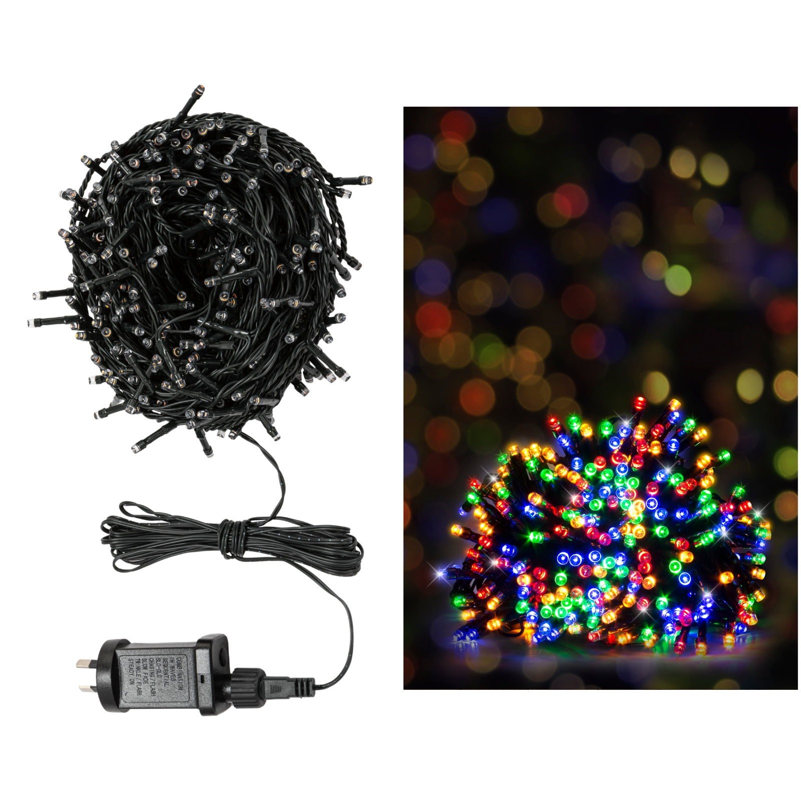 400 Multicolour LED 7 Function Fairy Lights 19.95m
