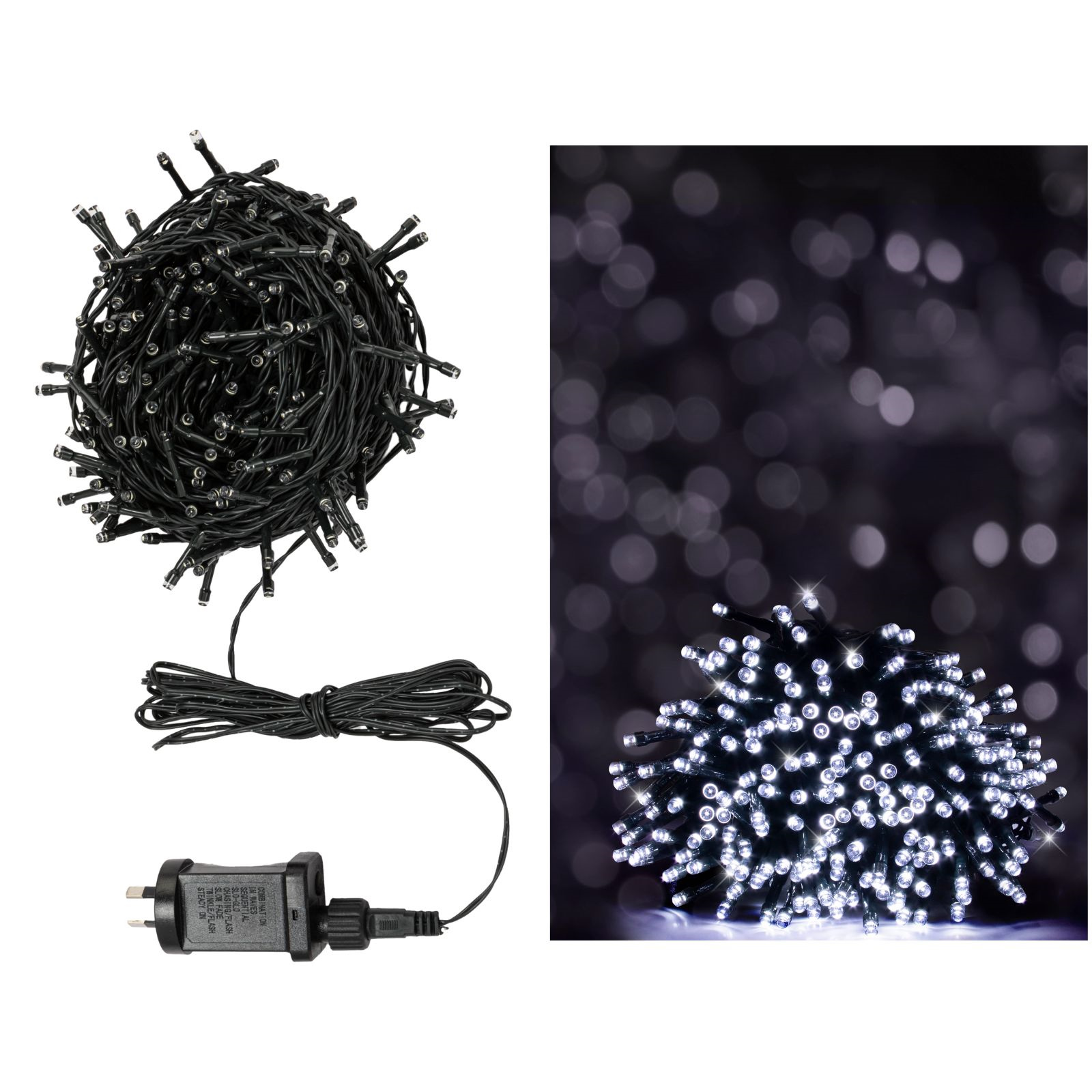 400 Cool White LED 7 Function Fairy Lights 19.95m 