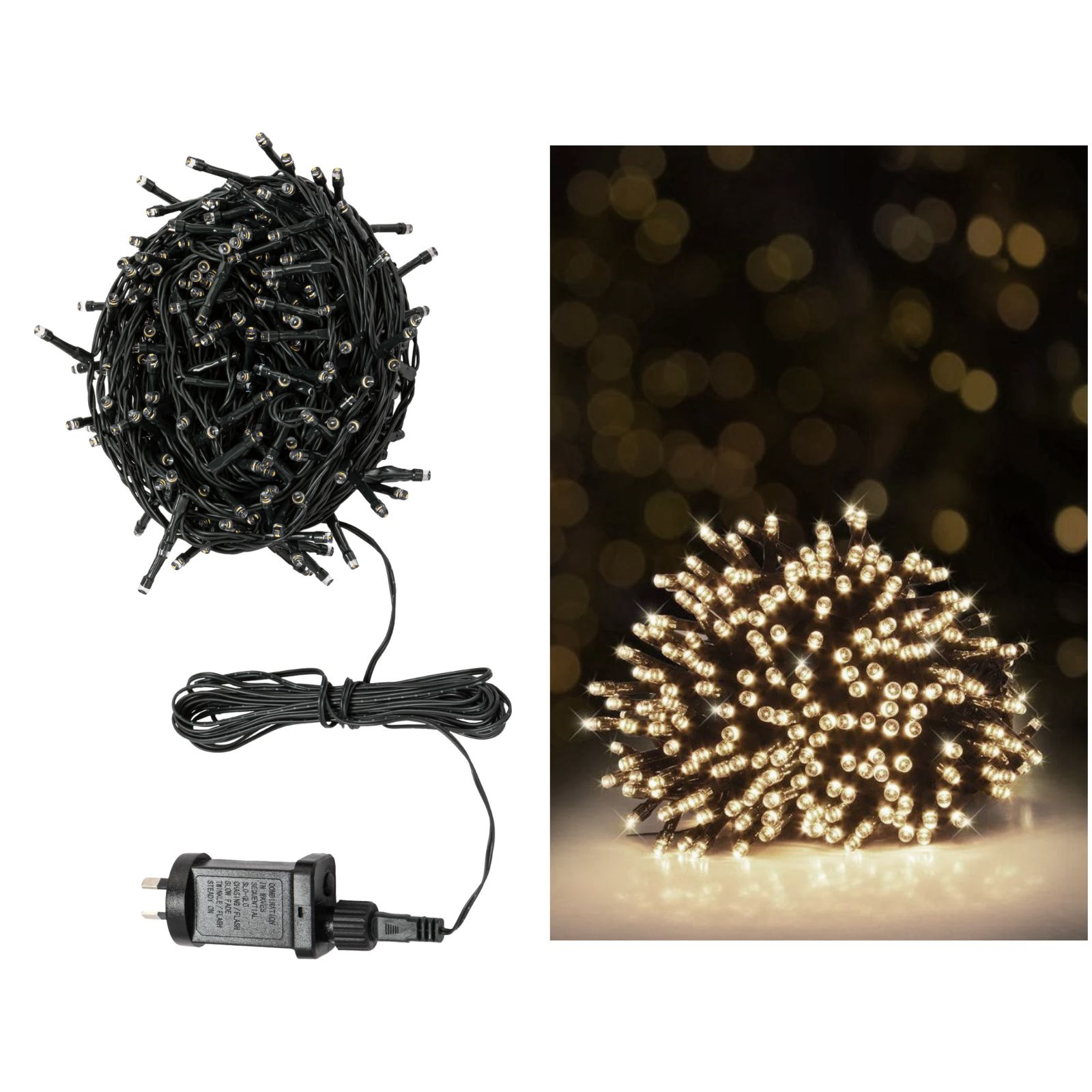 400 Warm White LED 7 Function Fairy Lights 19.95m 