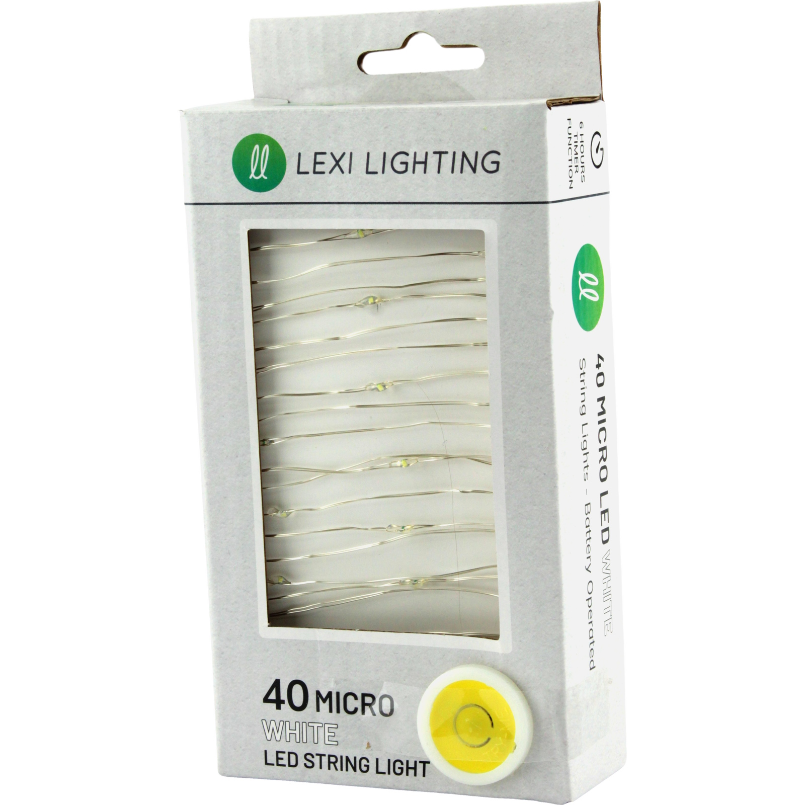 40 Micro Cool White Battery Operated LED String Lights 3.9m Lighting