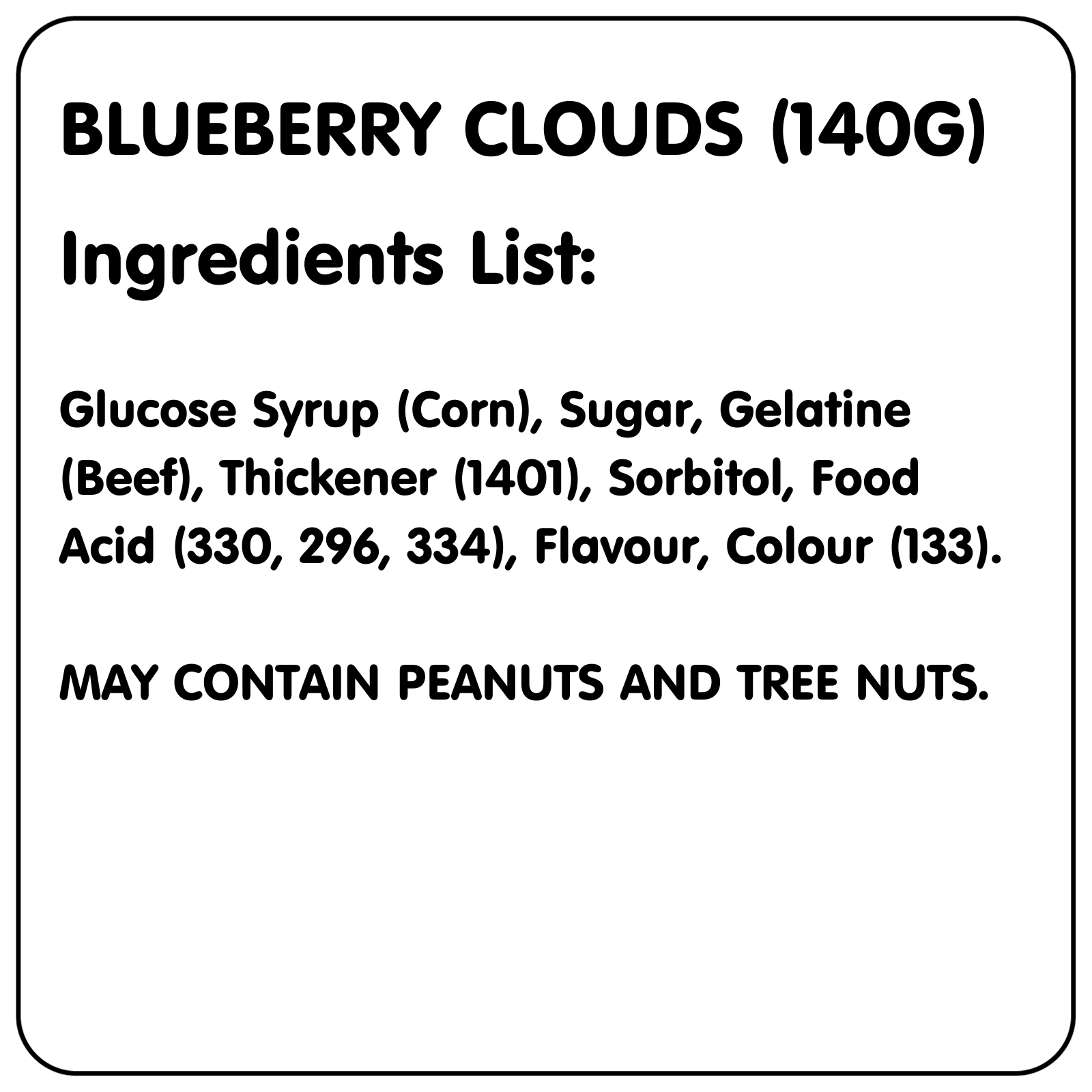 Blueberry Clouds (140g) Lollies, Sweets, & Candy Party Food and