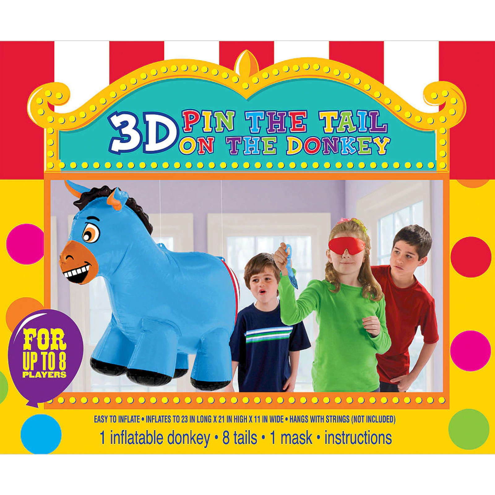 Inflatable Pin The Tail On The Donkey Party Game