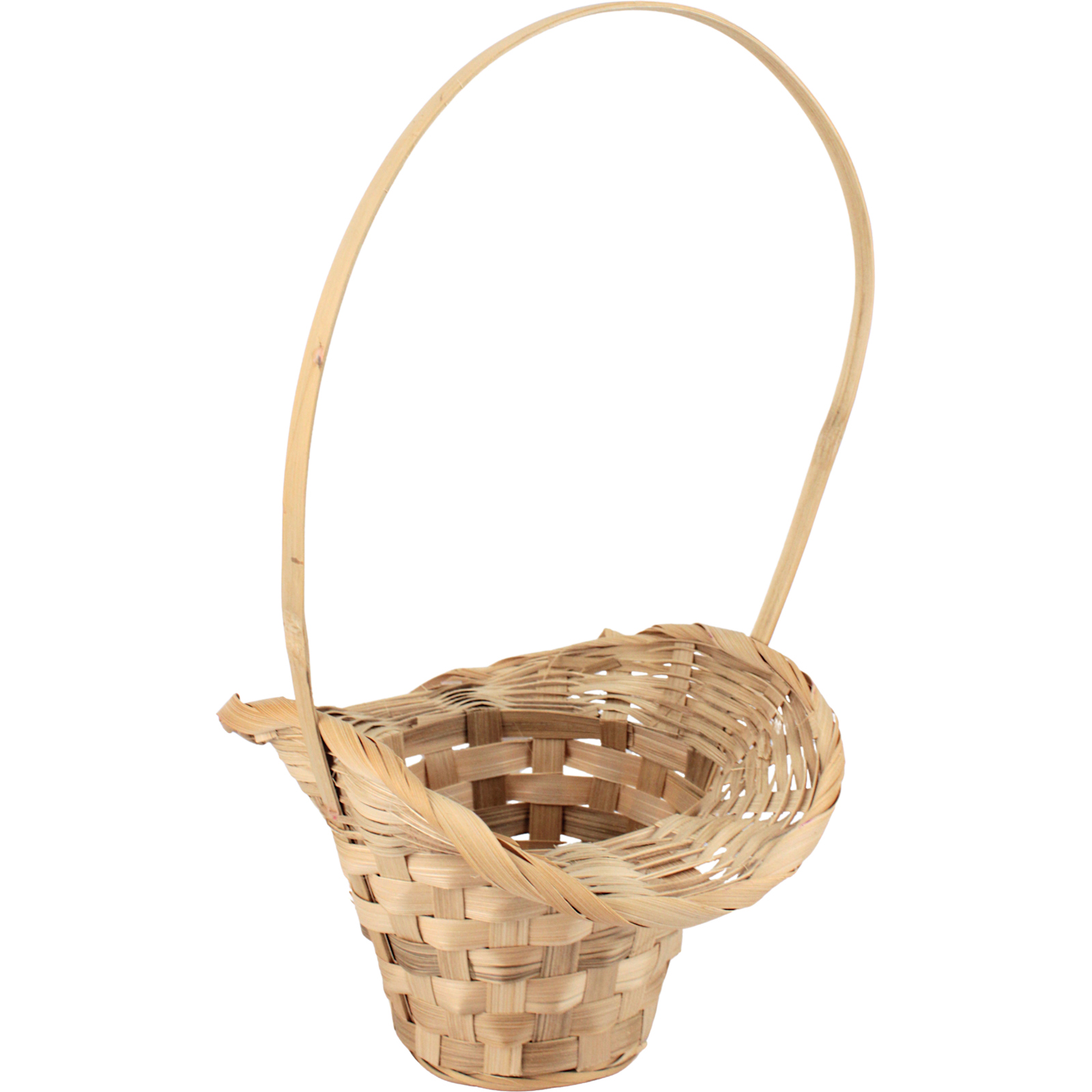 Round Woven Bonnet Basket With Handle