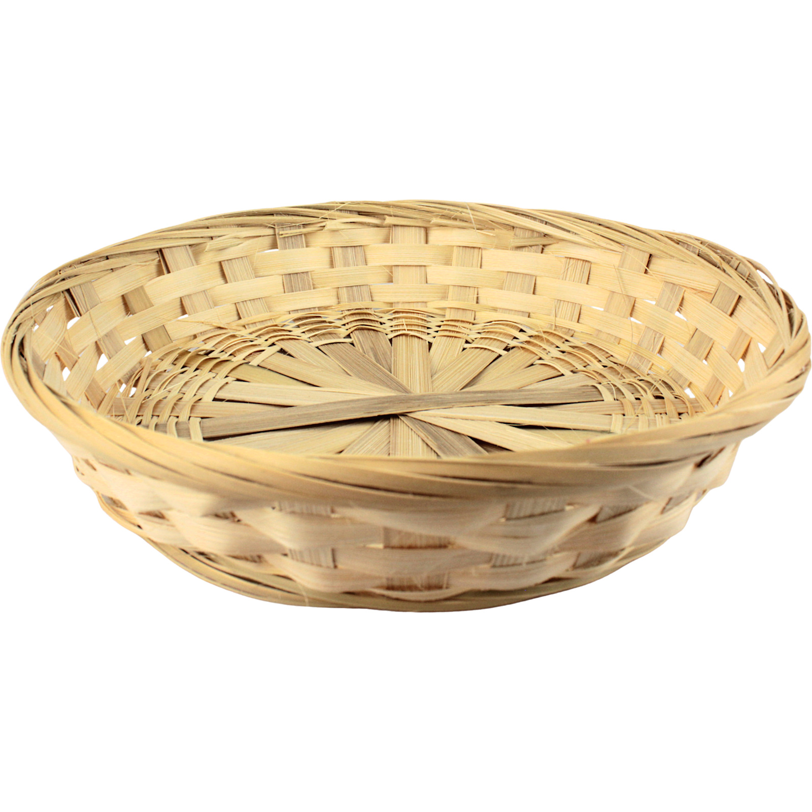 Shallow Round Woven Gift Basket 25cm