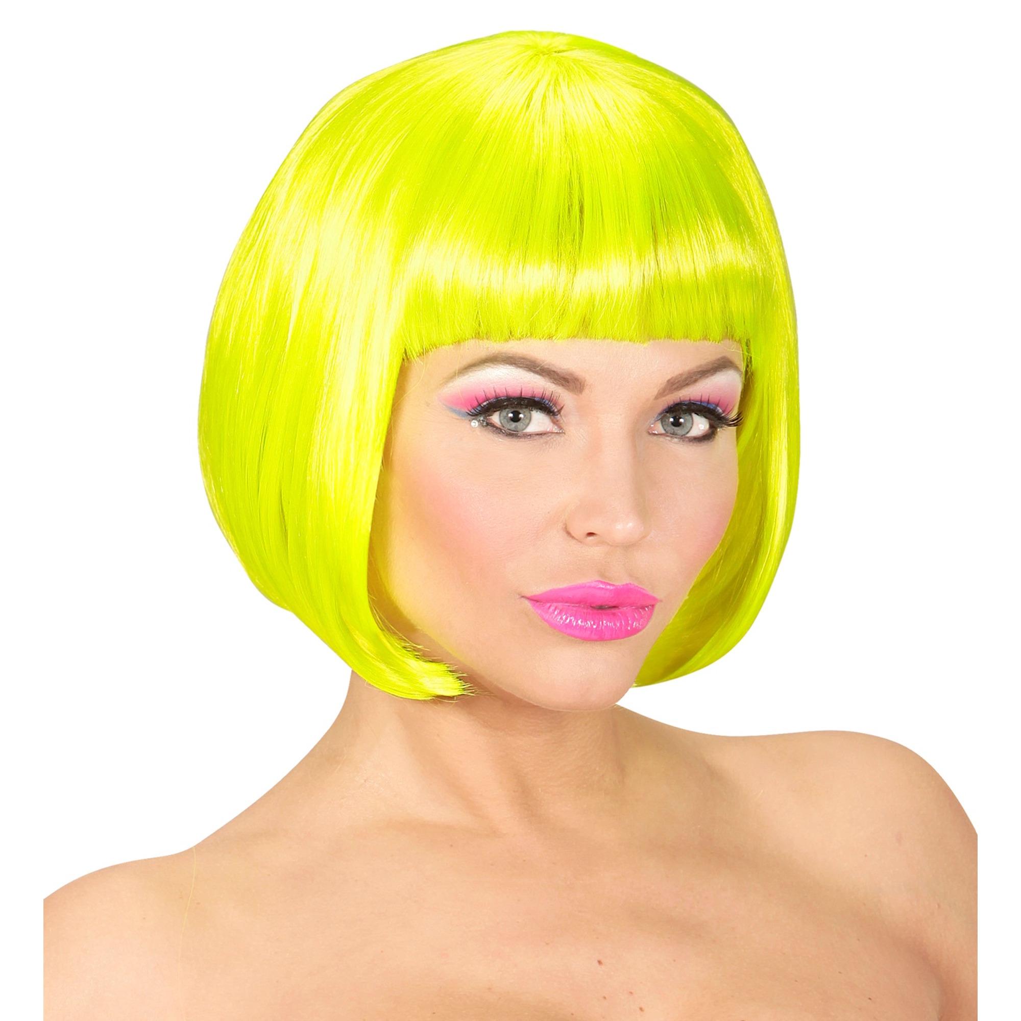 Adult Neon Yellow Bob Wig