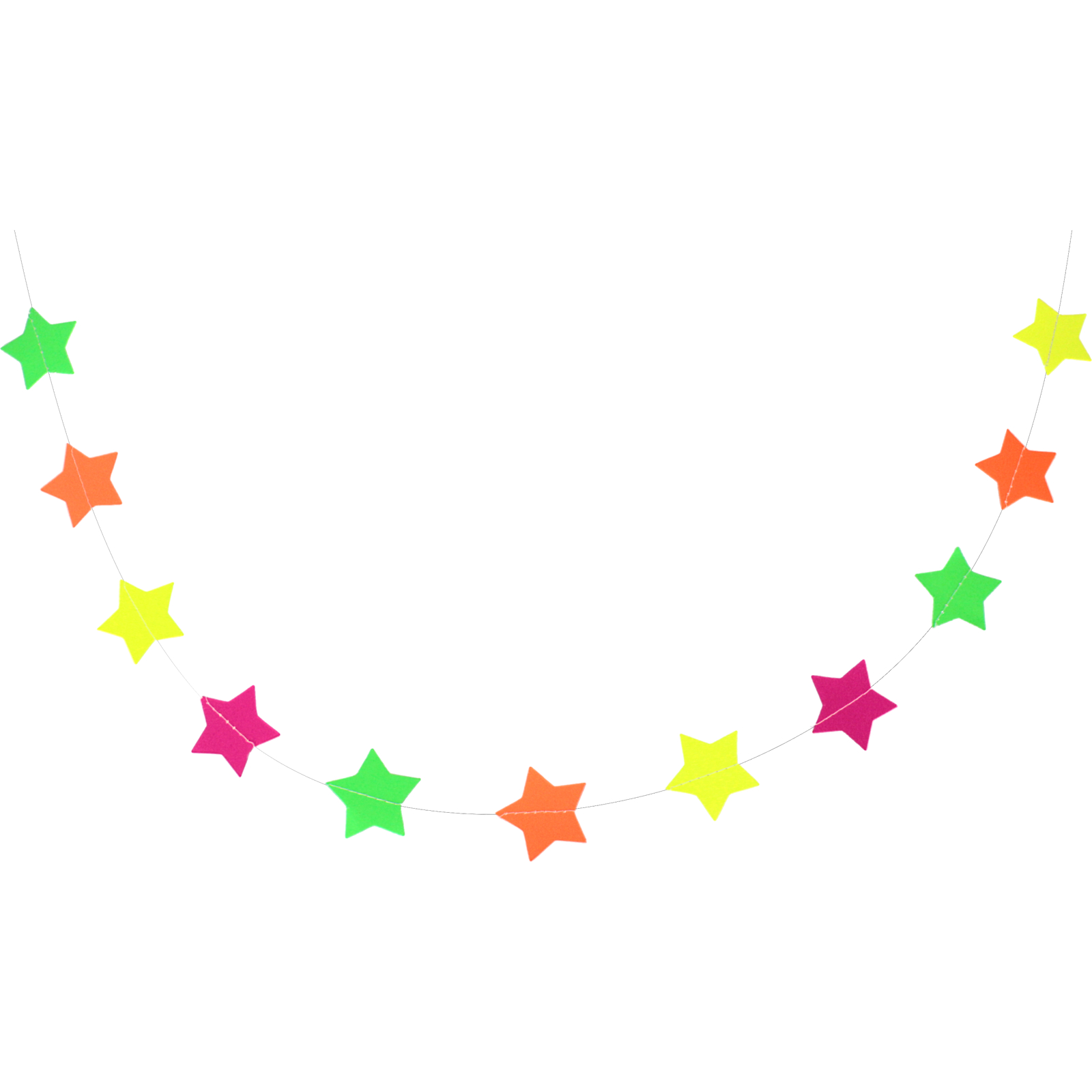 Mini Neon UV Party Stars Banner 3m 