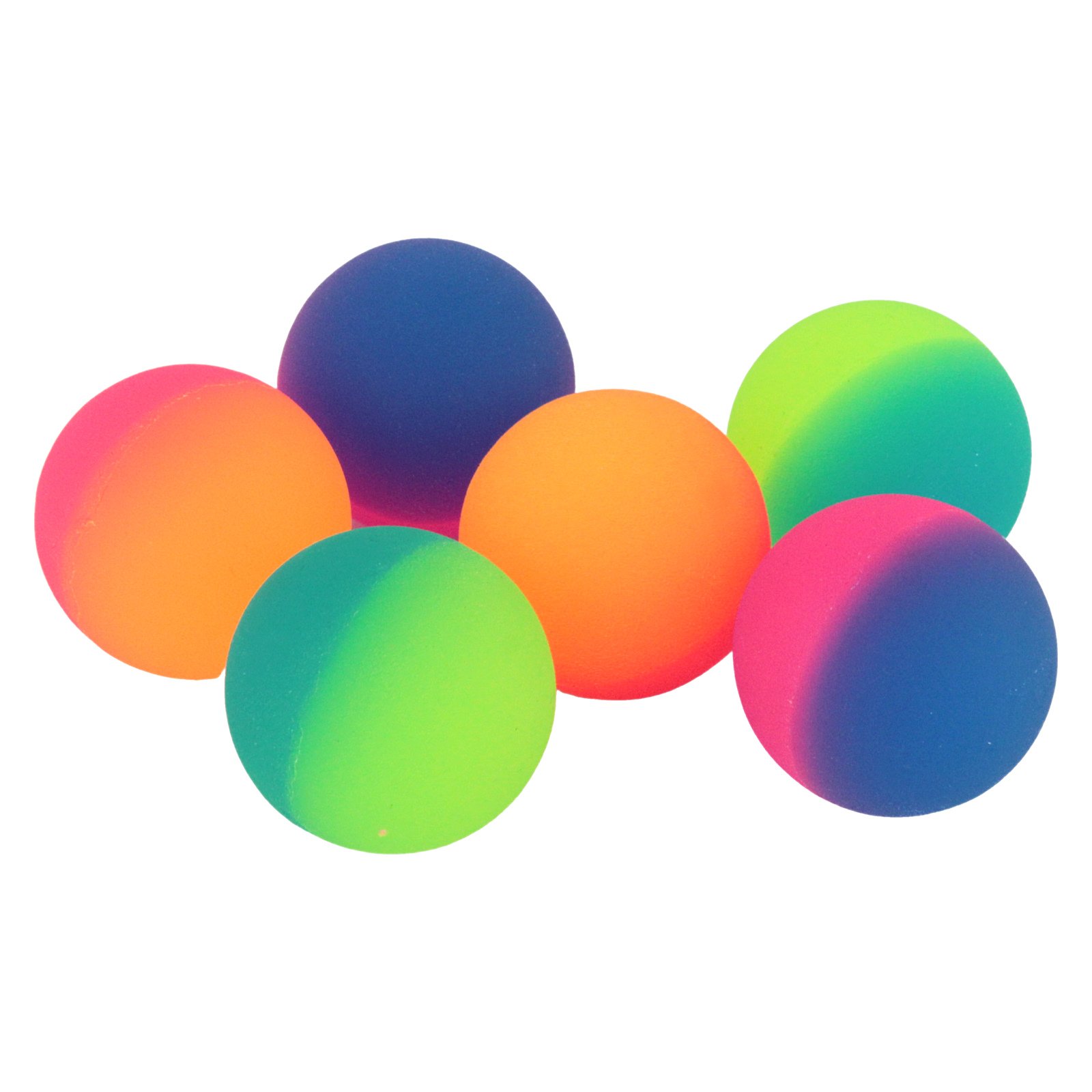 Neon Glow Two Tone High Bounce Balls 4.5cm (Pack of 6)