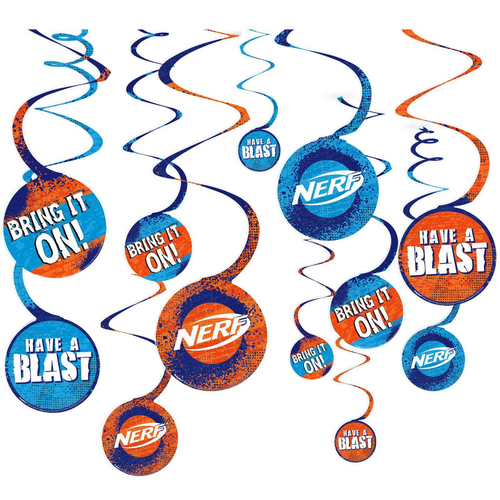 Nerf Swirl Decorations (Pack of 12)