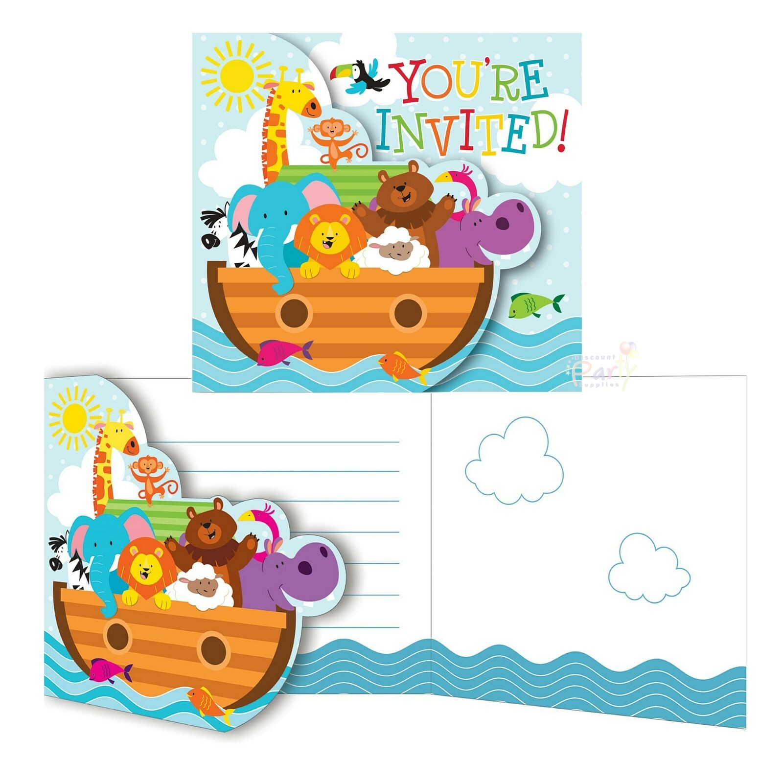 Noah's Ark Baby Shower Invitations (Pack of 8)