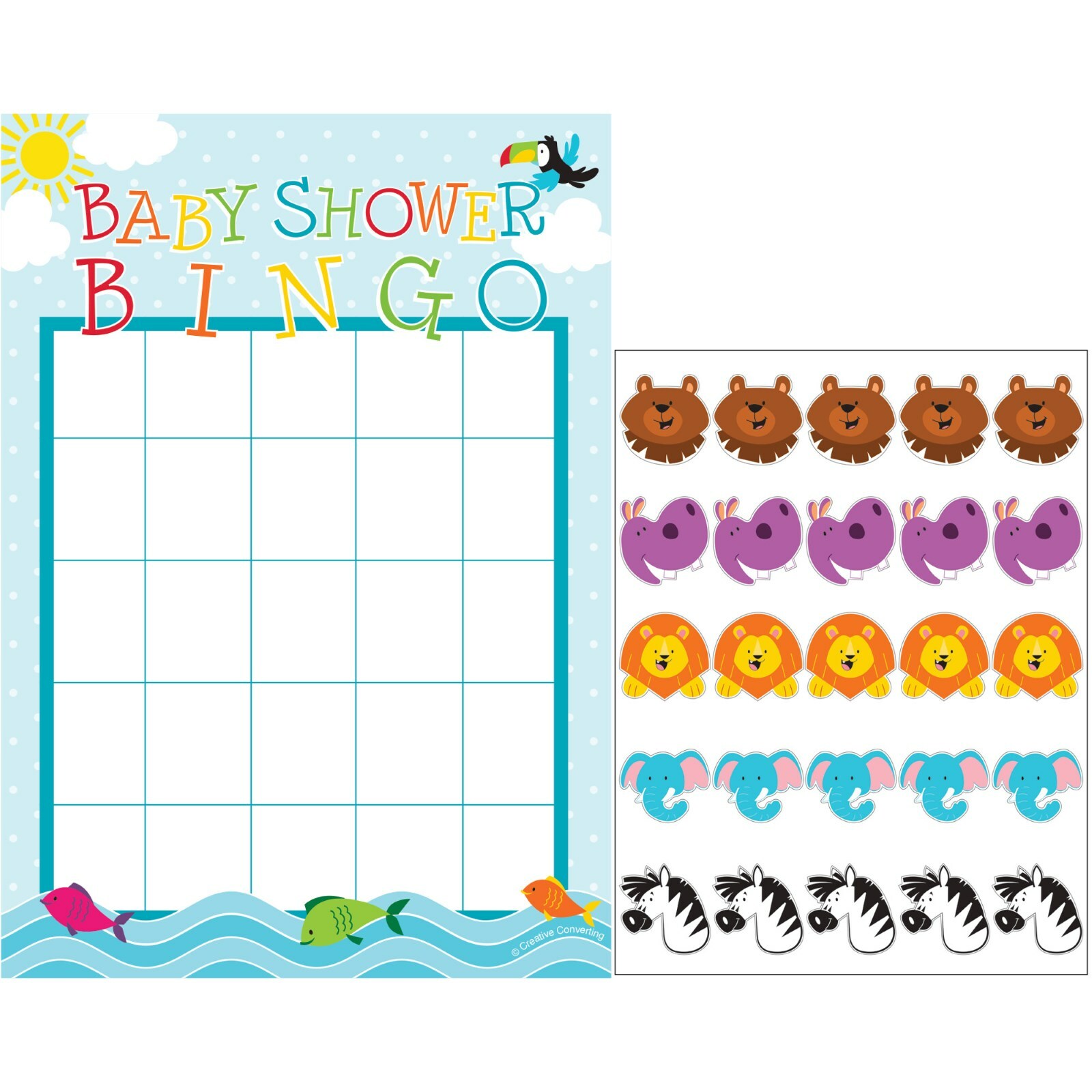 Noah's Ark Baby Shower Bingo Game