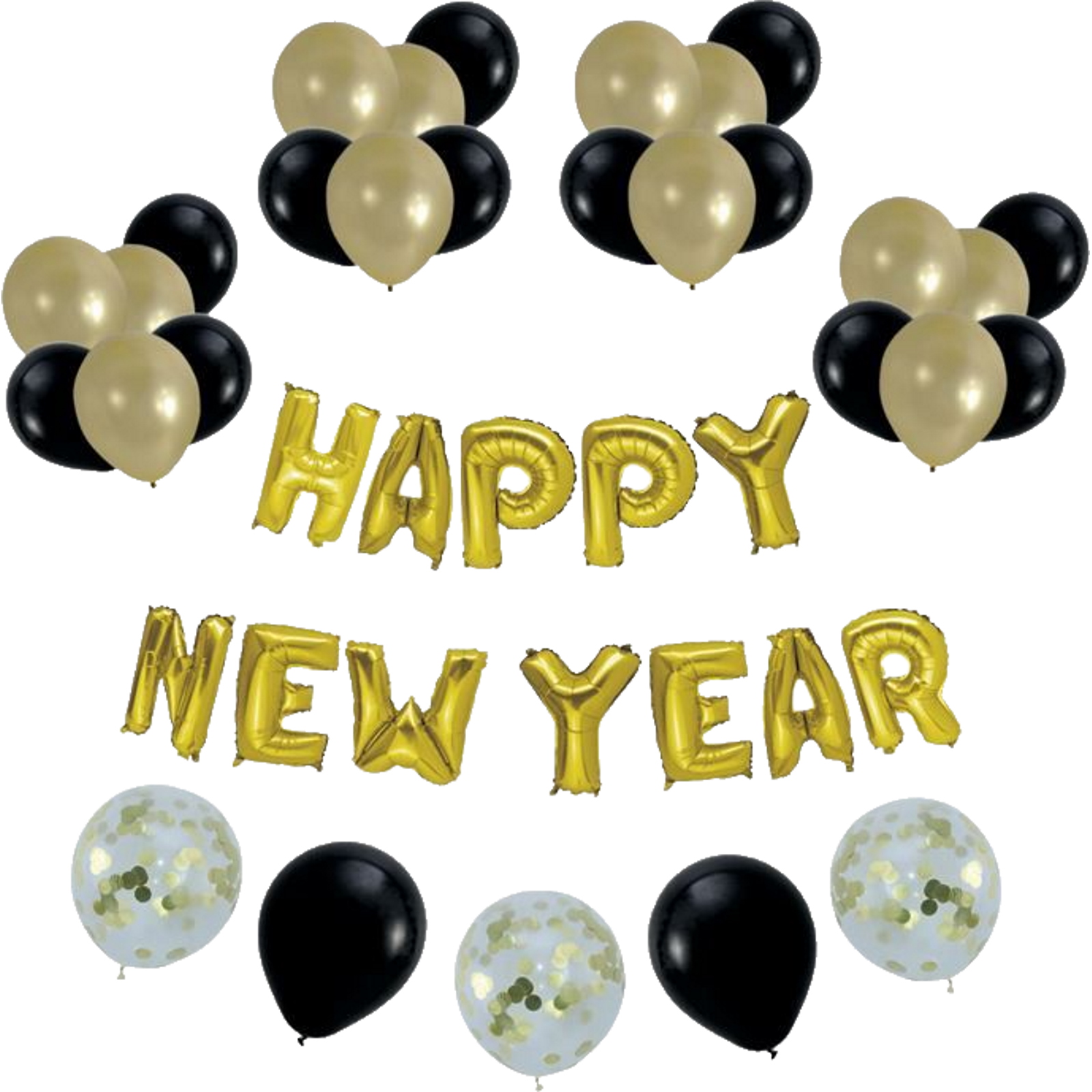 Gold New Year Balloon Kit (41 Balloons)