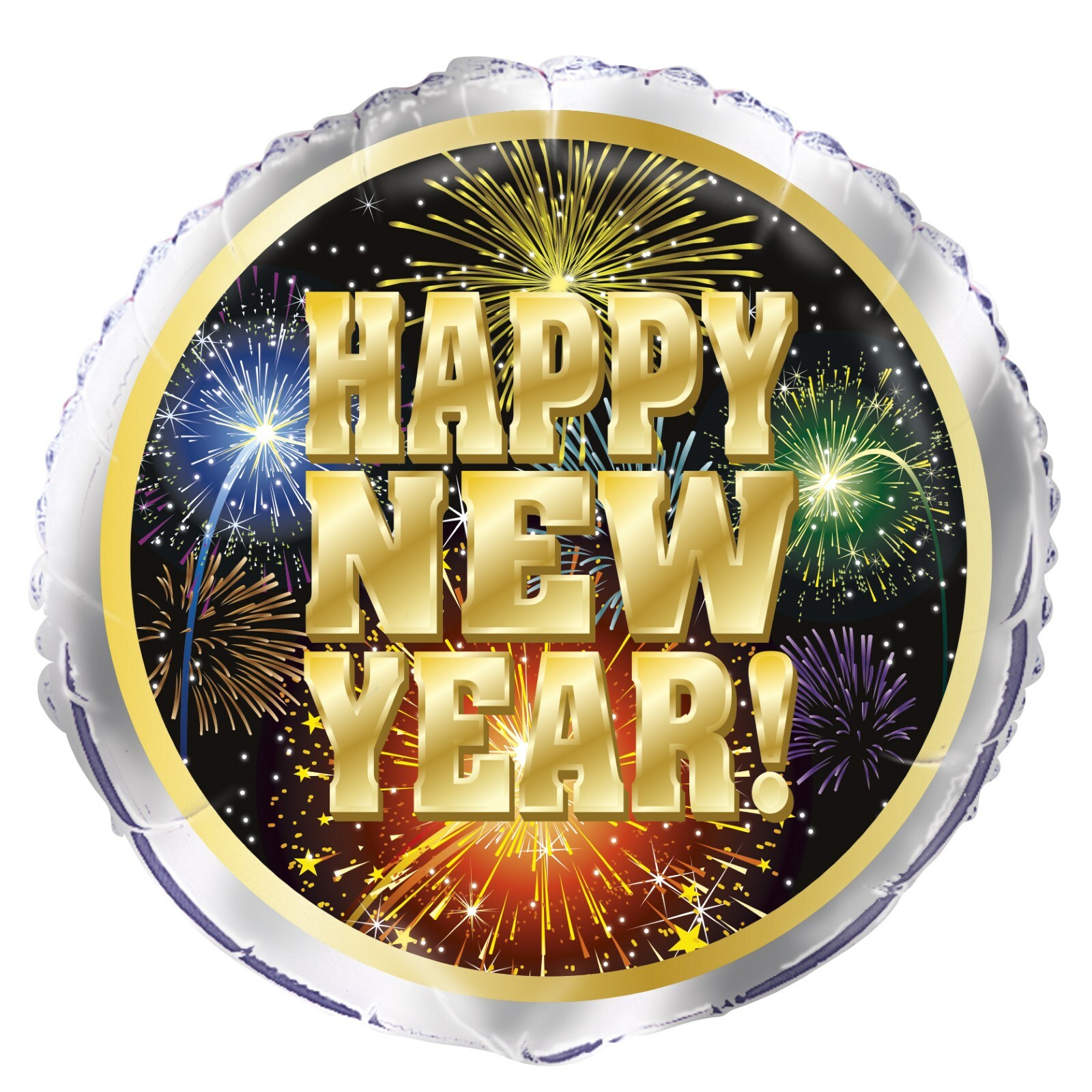 Happy New Year Fireworks Helium Balloon