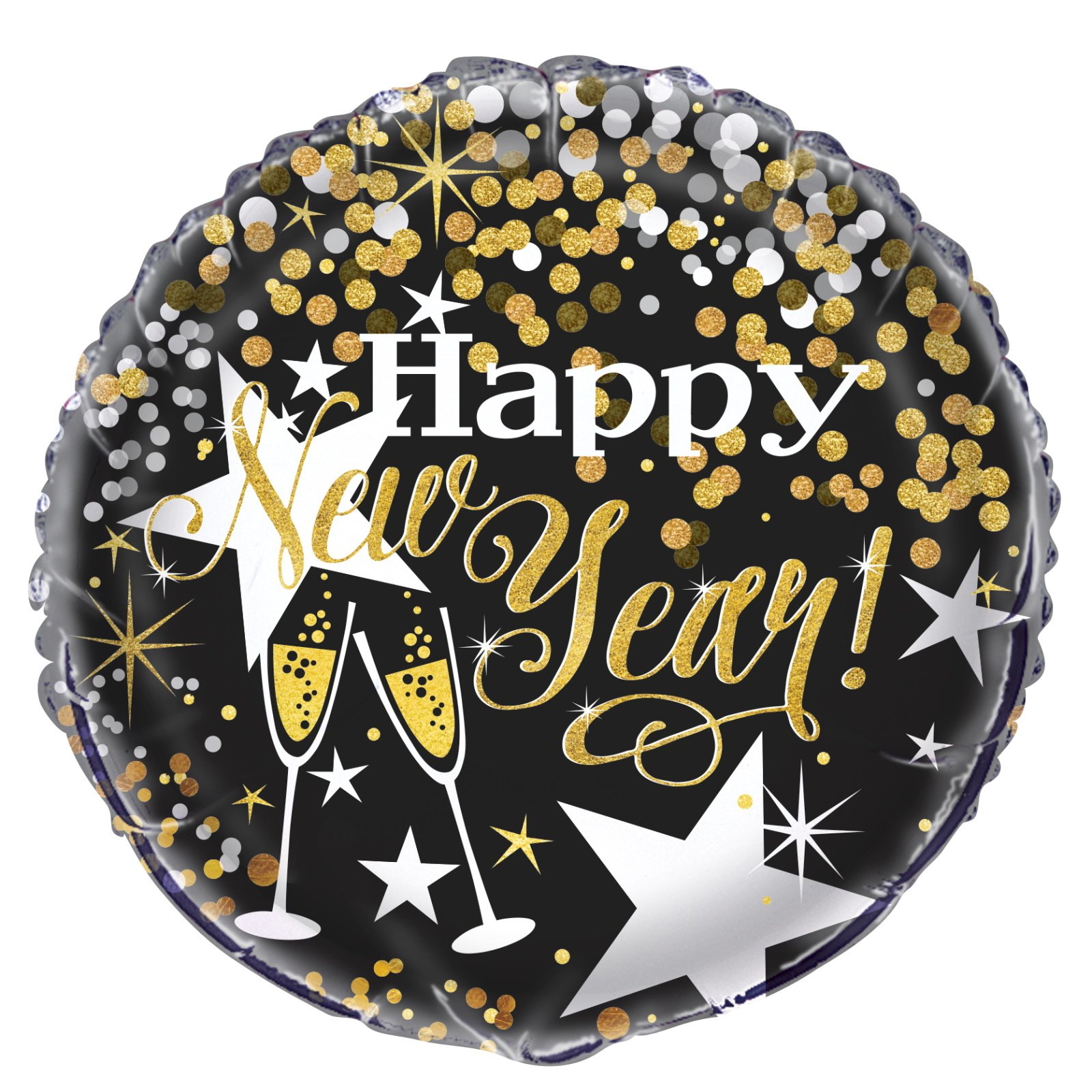 Glittering New Year Helium Balloon