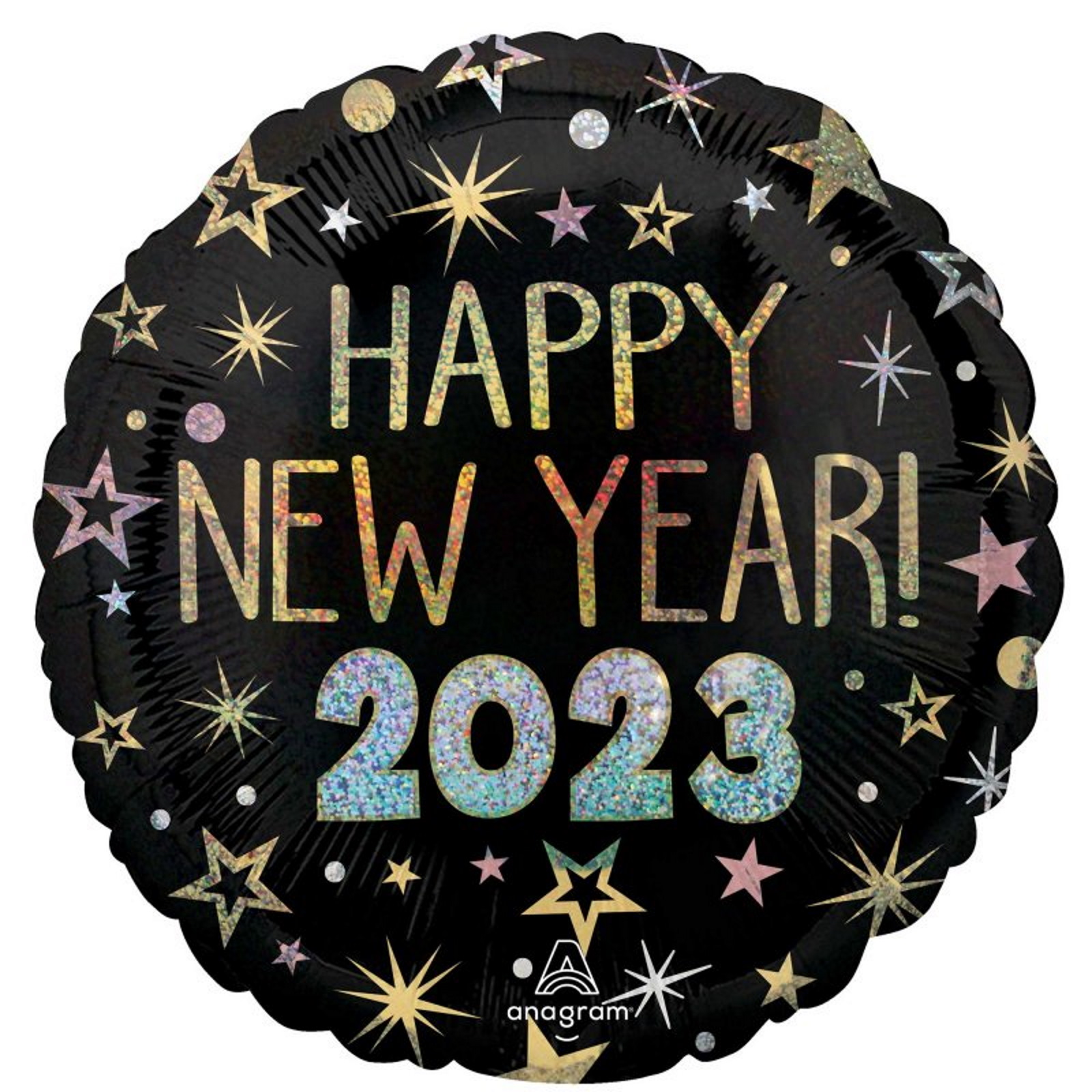 Happy New Year 2023 Holographic Helium Balloon 45cm 