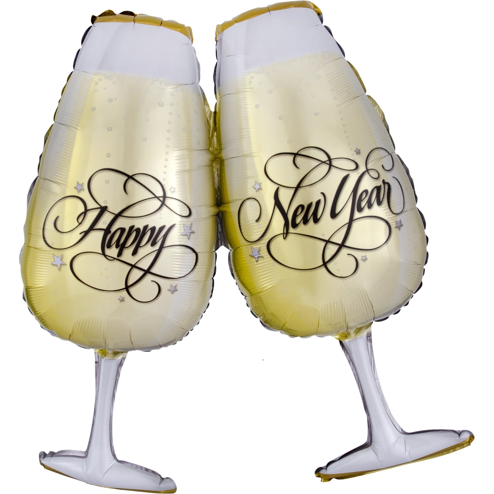 Happy New Year Toasting Champagne Glasses Supershape Foil Balloon 76cm