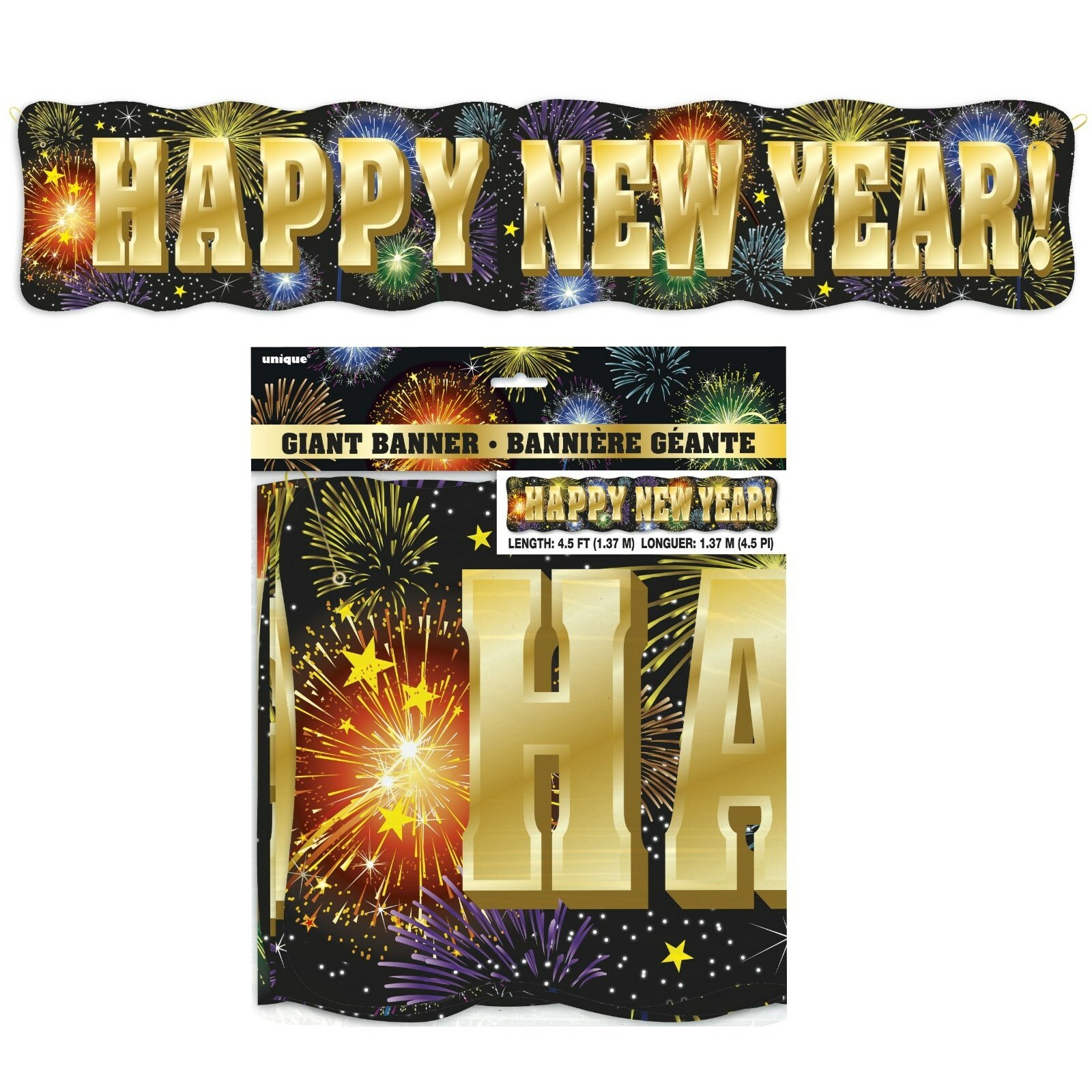 Happy New Year Fireworks Banner