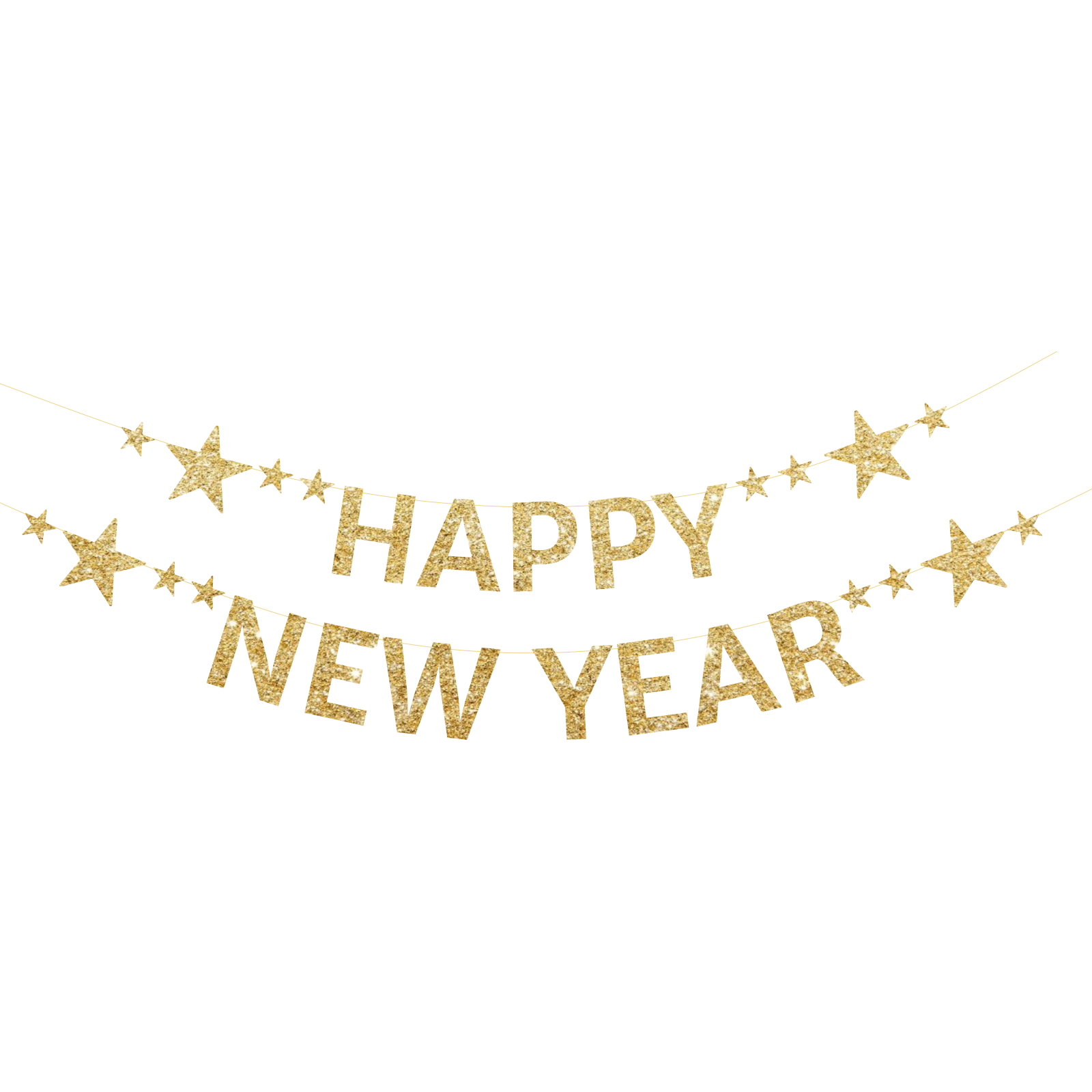 Happy New Year Gold Letter Banner 4m