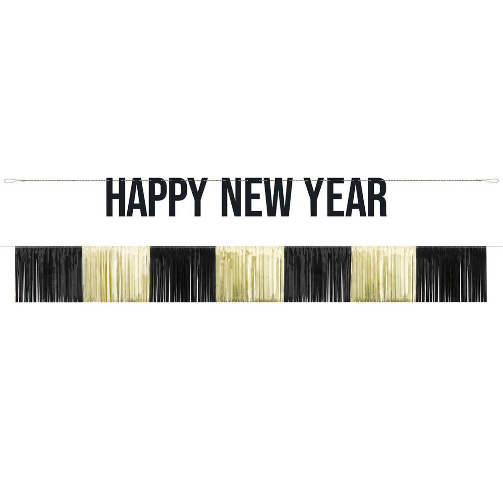 Happy New Year Black and Gold Banner Set