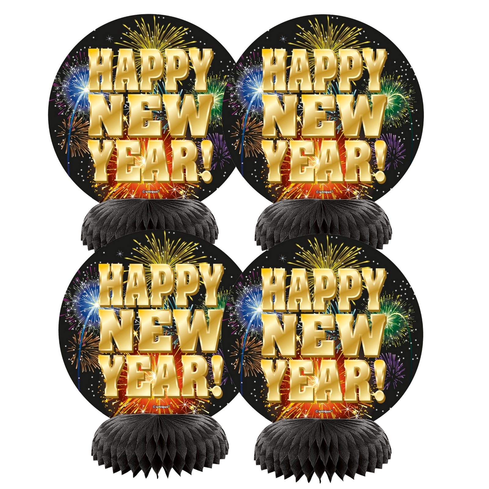 Happy New Year Fireworks Mini Centrepieces (Set of 4)