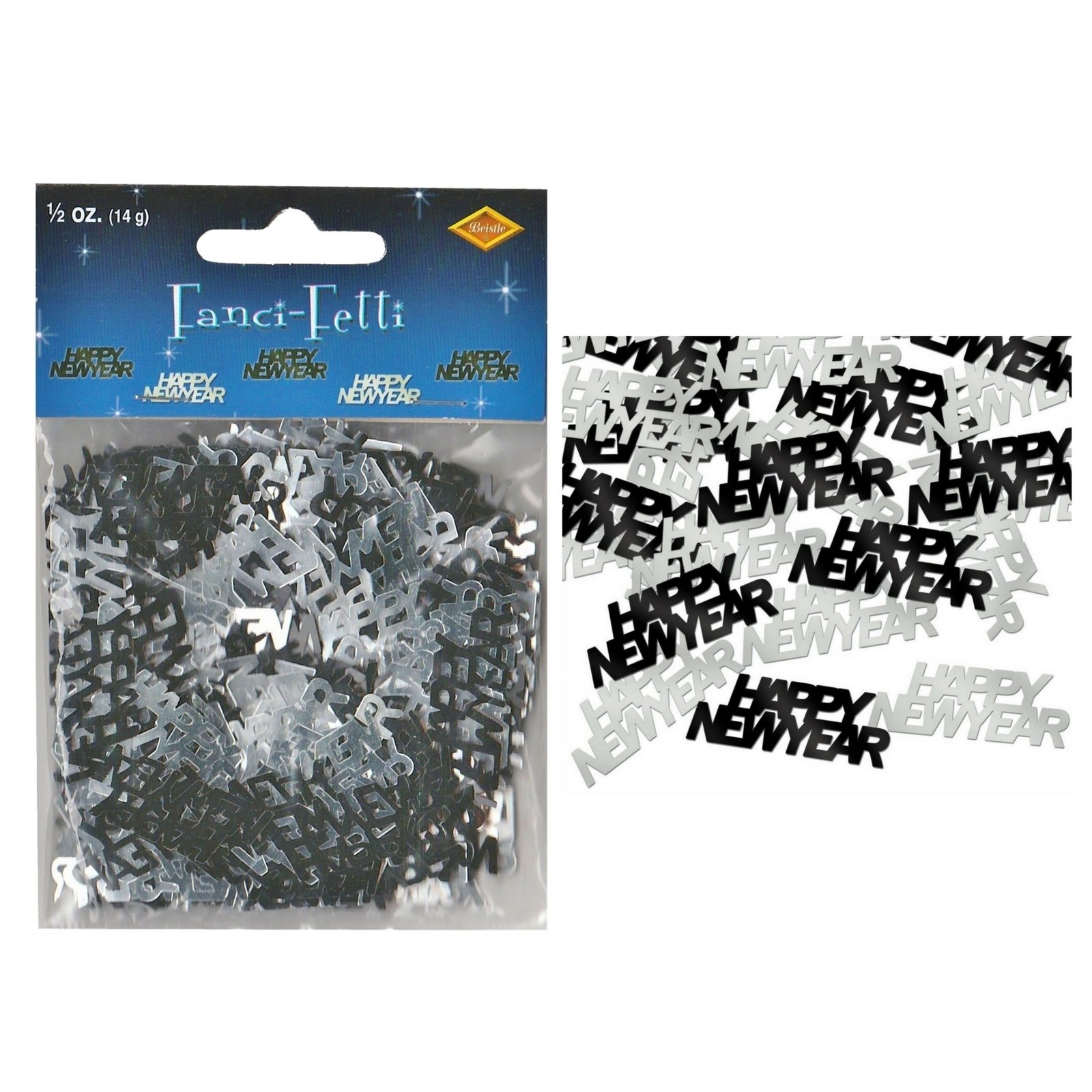 Black and Silver Happy New Year Confetti/Table Scatters