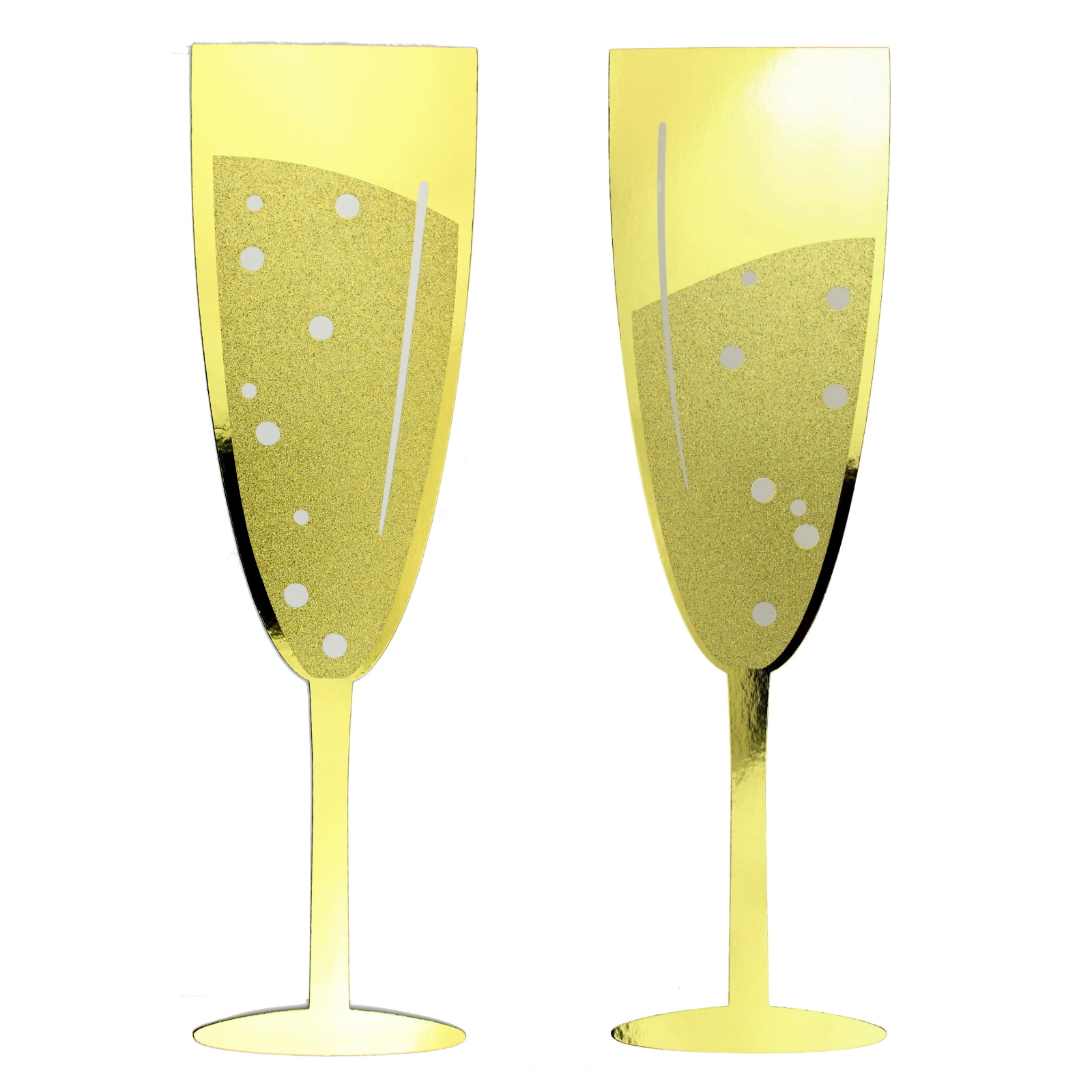 Glitter Champagne Glass Photo Props 54cm (Set of 2)