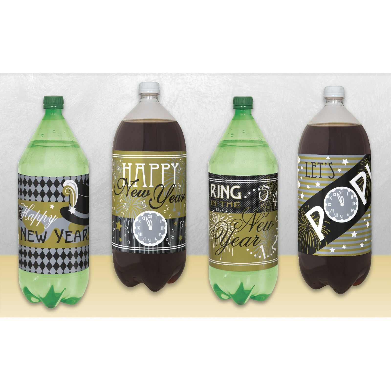 New Year Soda Bottle Labels (Pack of 4)