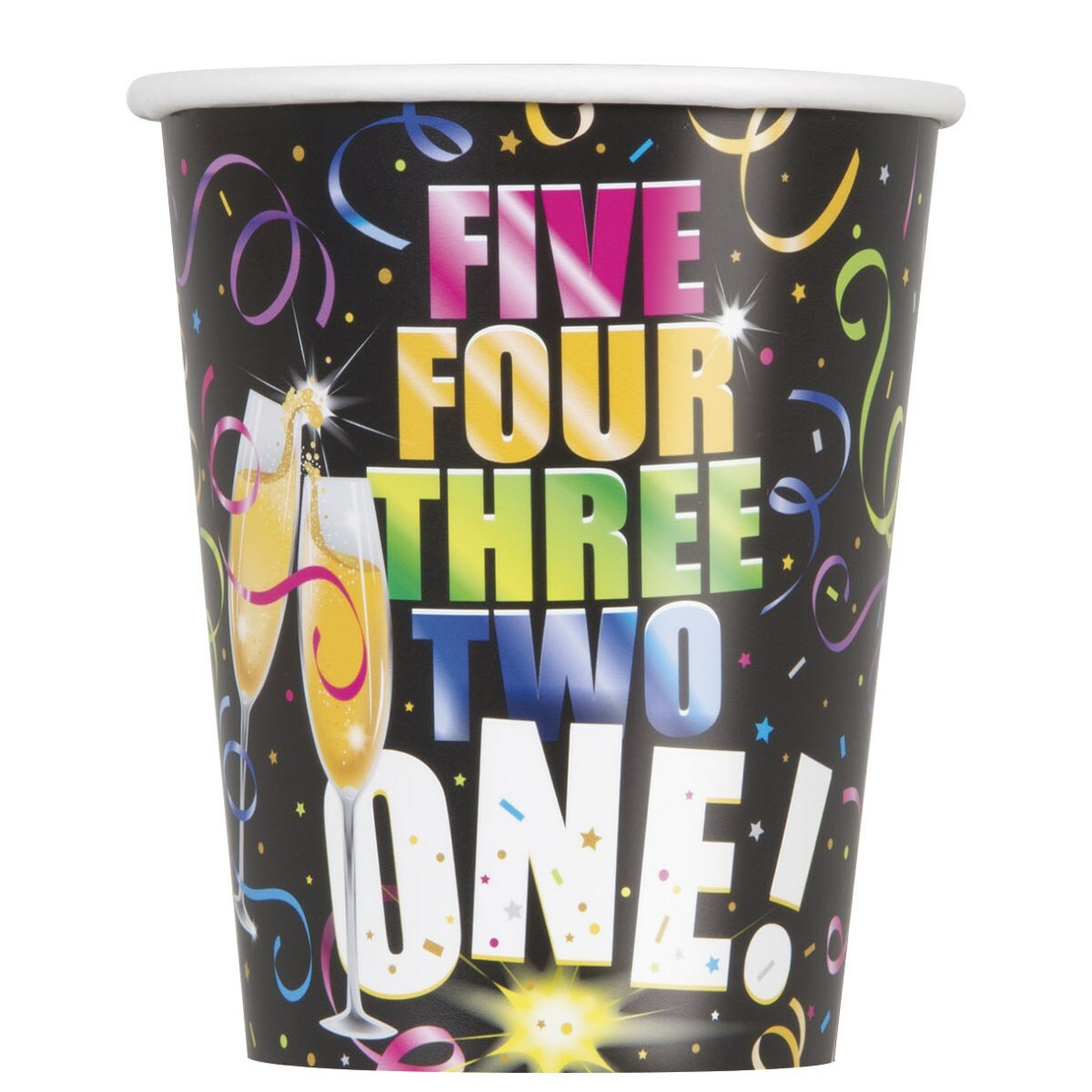 Glitzy New Year Paper Cups (Pack of 8)