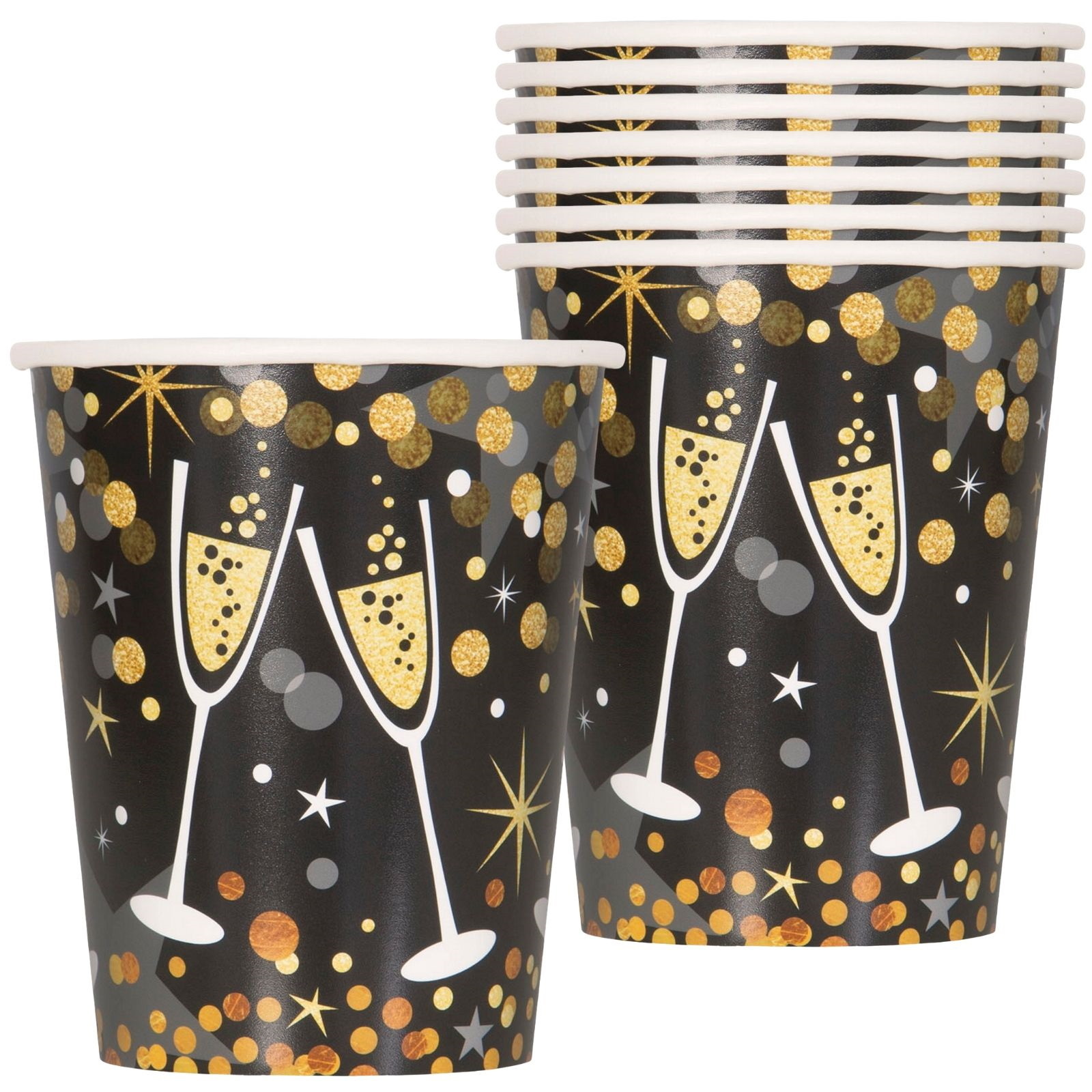 Glittering New Year Paper Cups (Pack of 8)