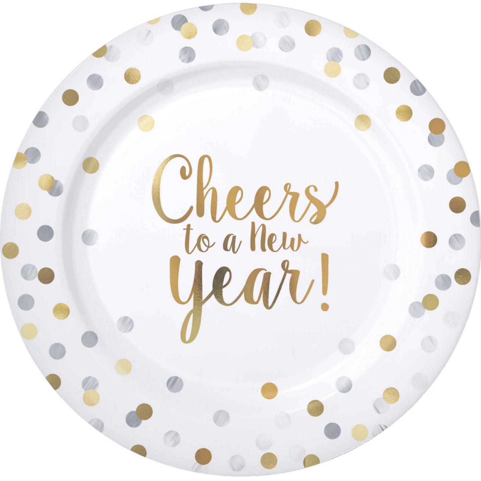 Cheers To A New Year Large Plastic Plates (Pack of 10)