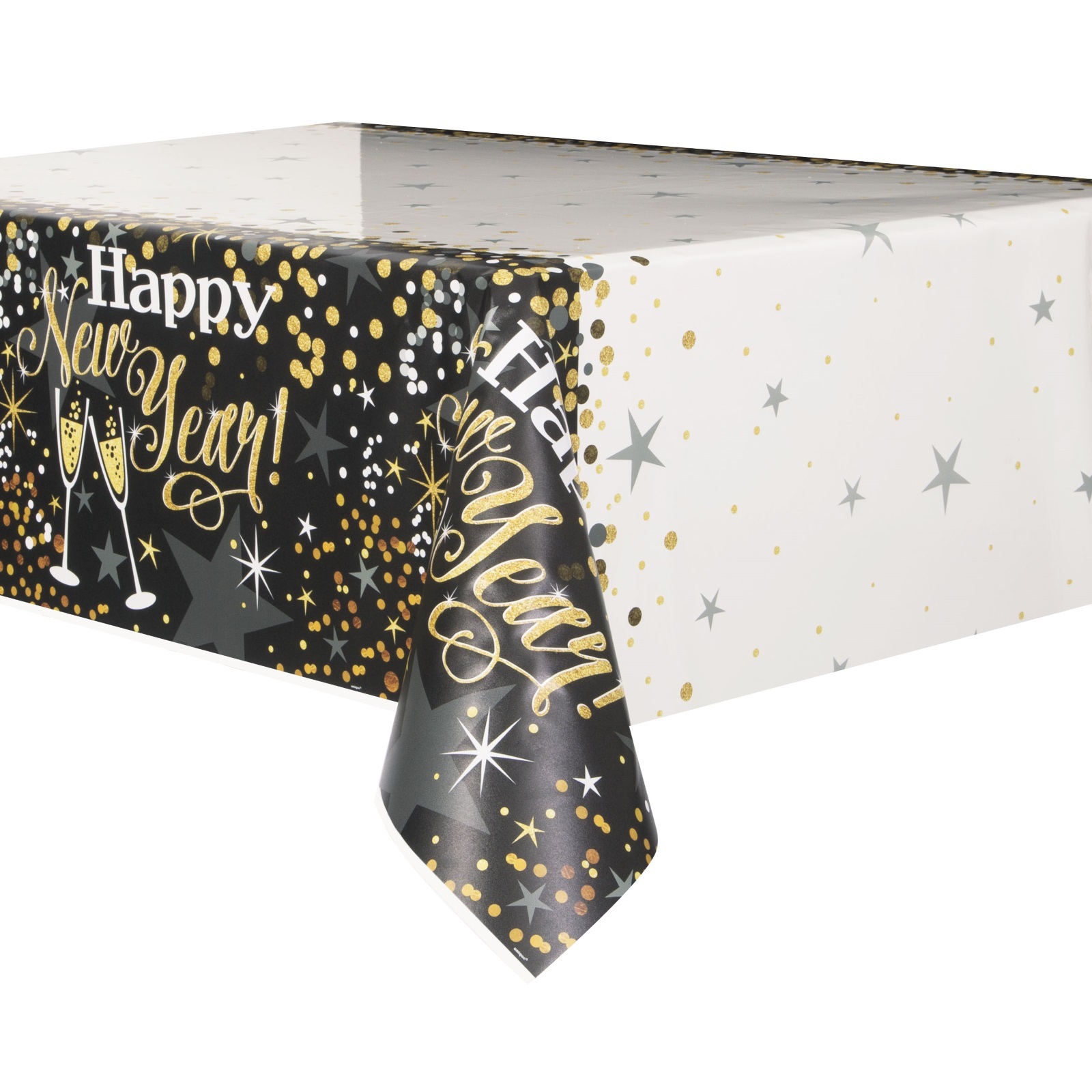 Glittering New Year Plastic Tablecloth