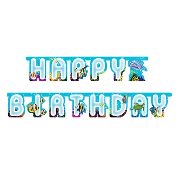 Ocean Party Happy Birthday Banner
