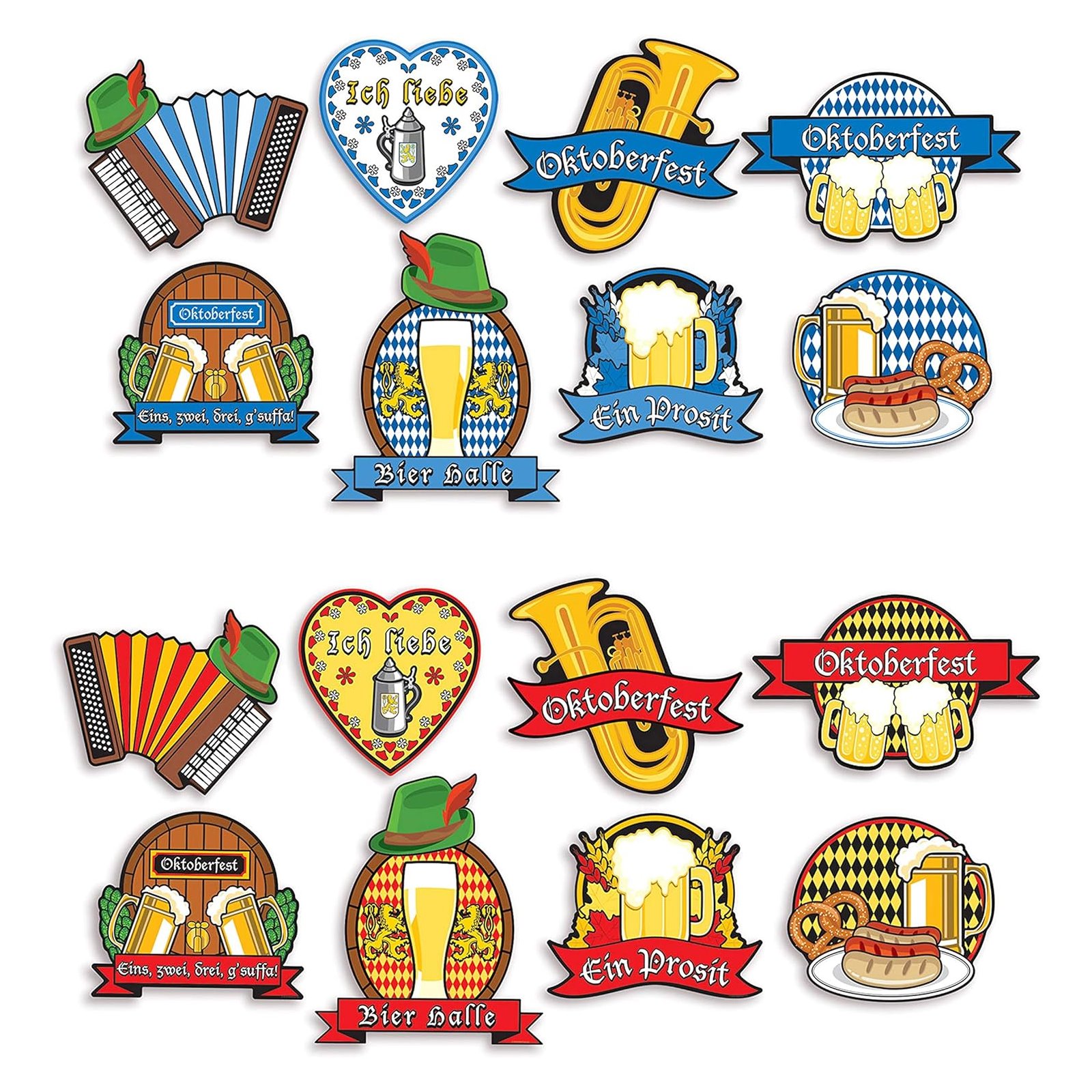 Oktoberfest Cutout Wall Decorations (Pack of 8)