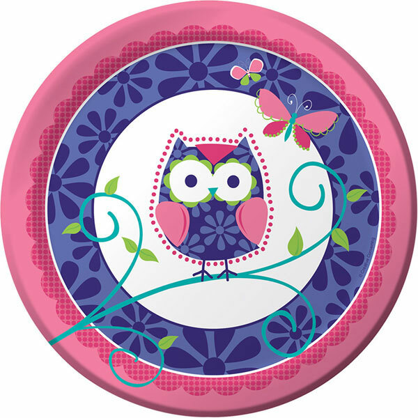 Owl Pal Large Paper Plates (Pack of 8)