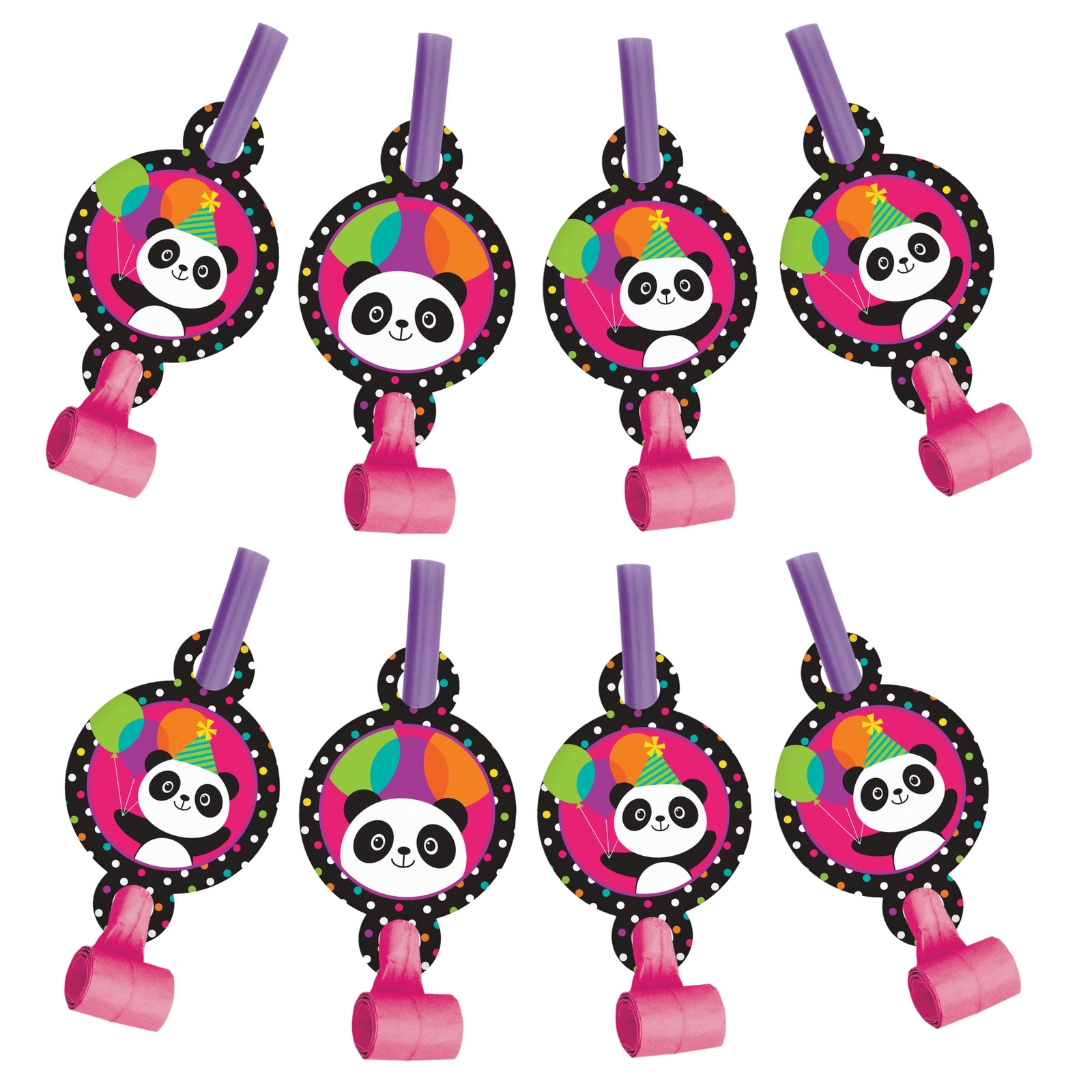 Panda-Monium Party Blowers (Pack of 8)